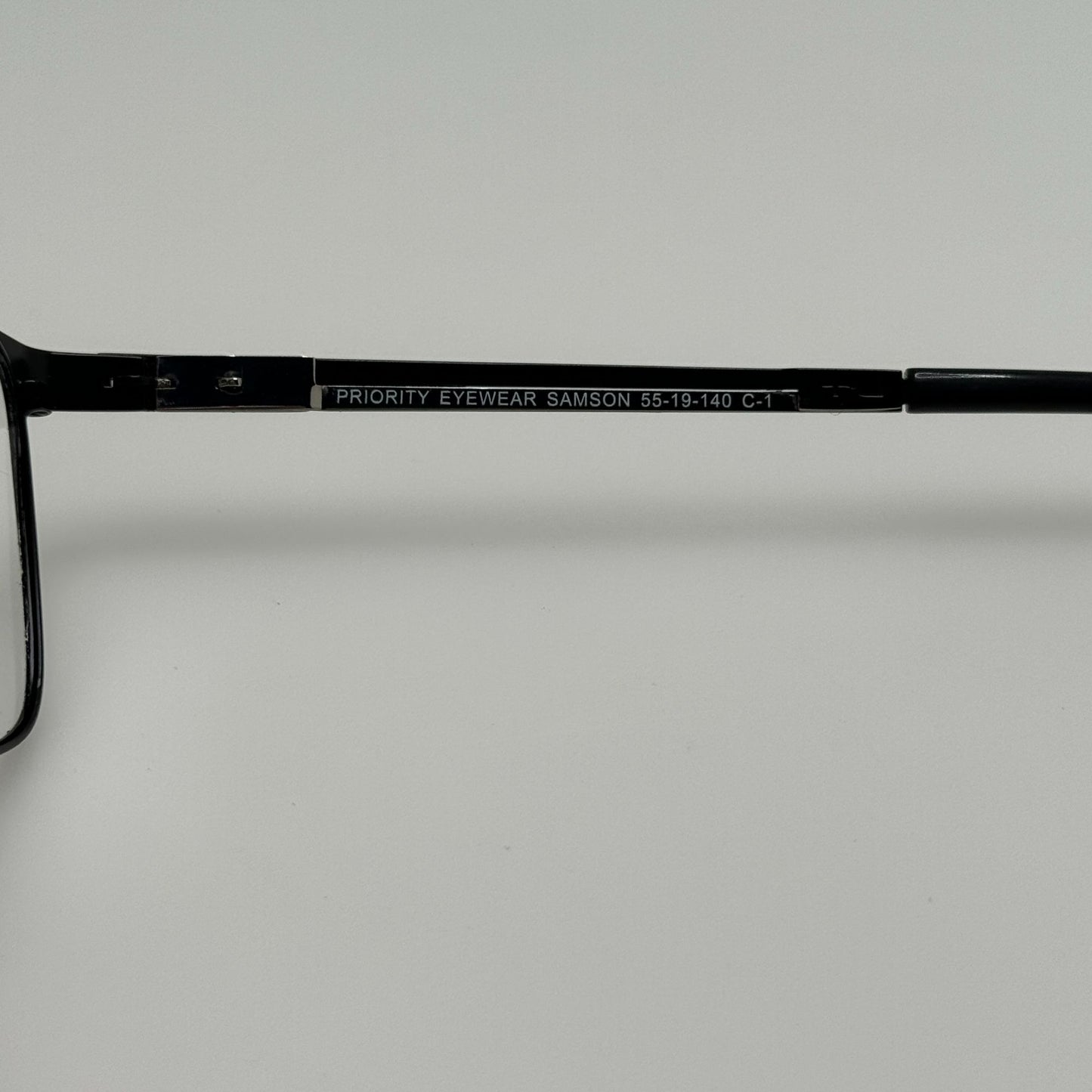 Priority Eyewear Eyeglasses Eye Glasses Frames Samson C-1 Black 55-19-140