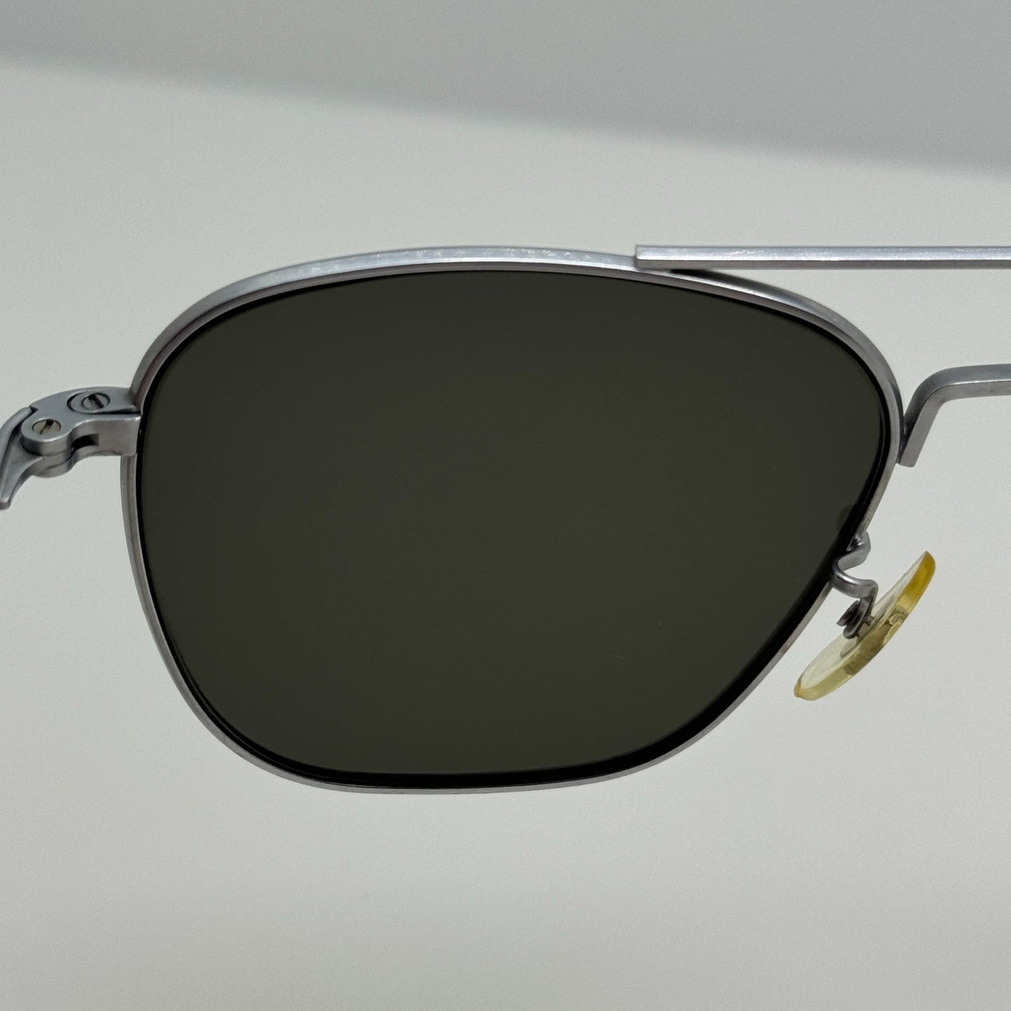 American Optical Sunglasses AO 6 1/2 Square Aviator Silver W/ Case