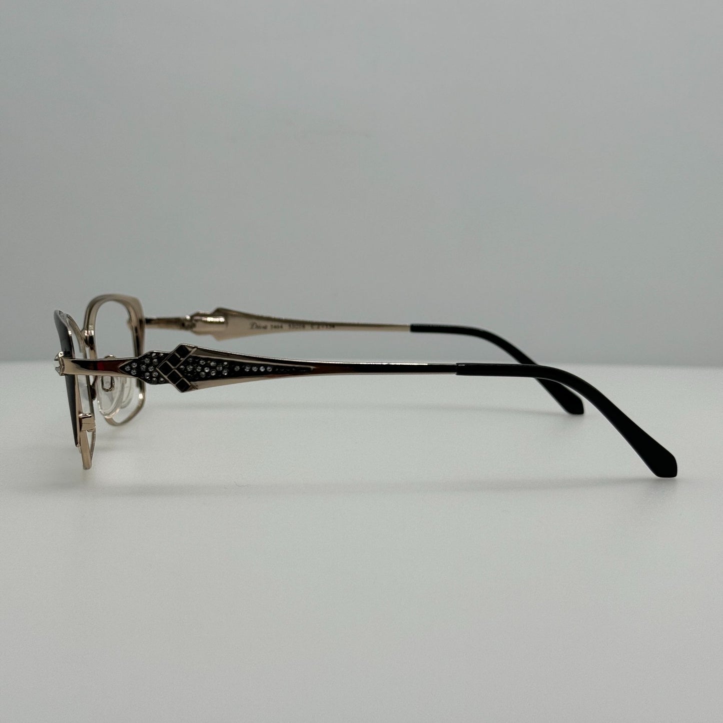 Diva Eyeglasses Eye Glasses Frames 5464 C. 2 Black Gold 53-16-134