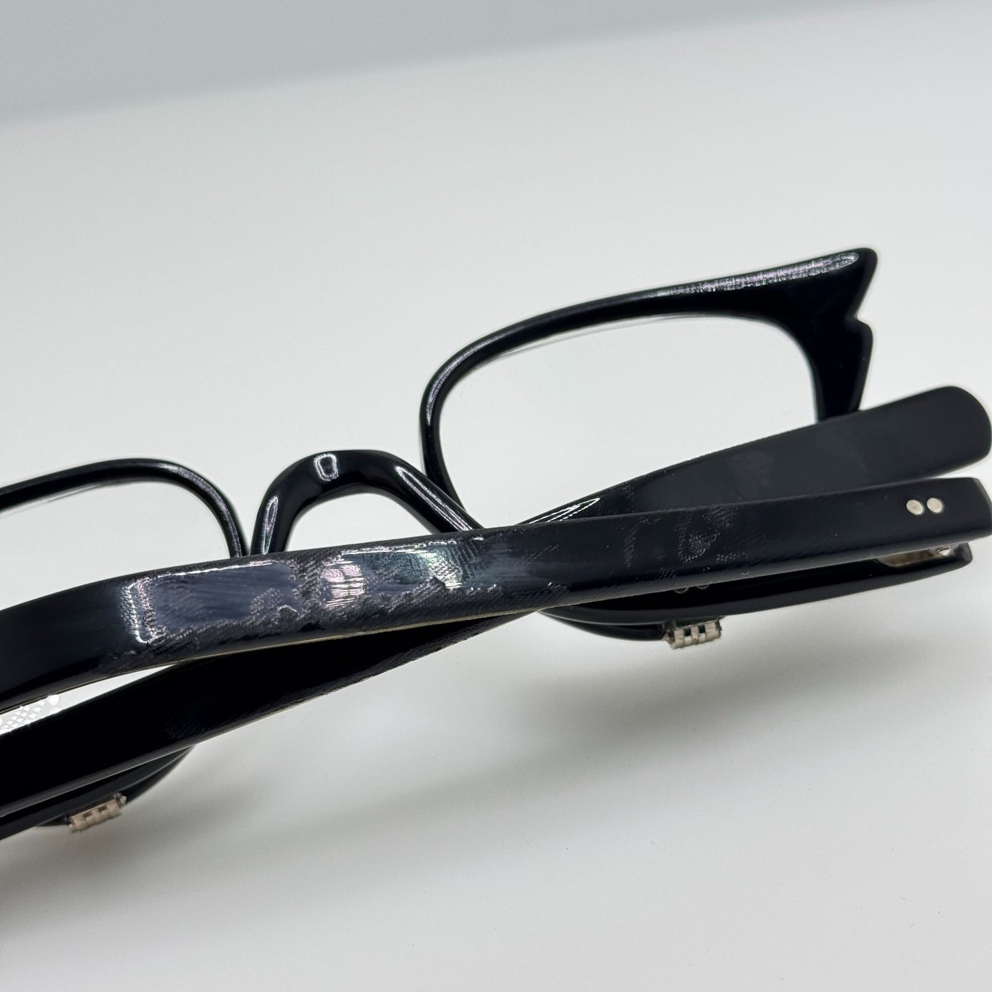 Revlon Black Japan Eye Eyeglasses Eye Glasses Flip Down Frames Read Description