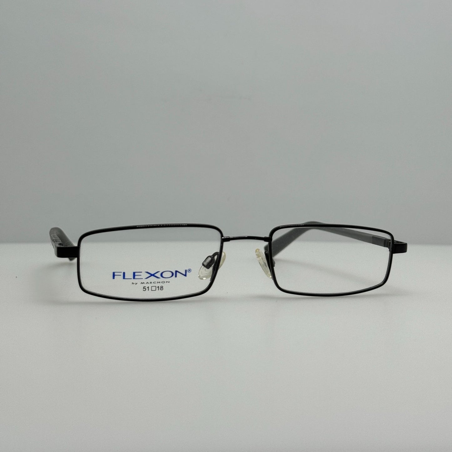 Flexon Eyeglasses Eye Glasses Frames 458 Black Chrome Marchon 51-18-135