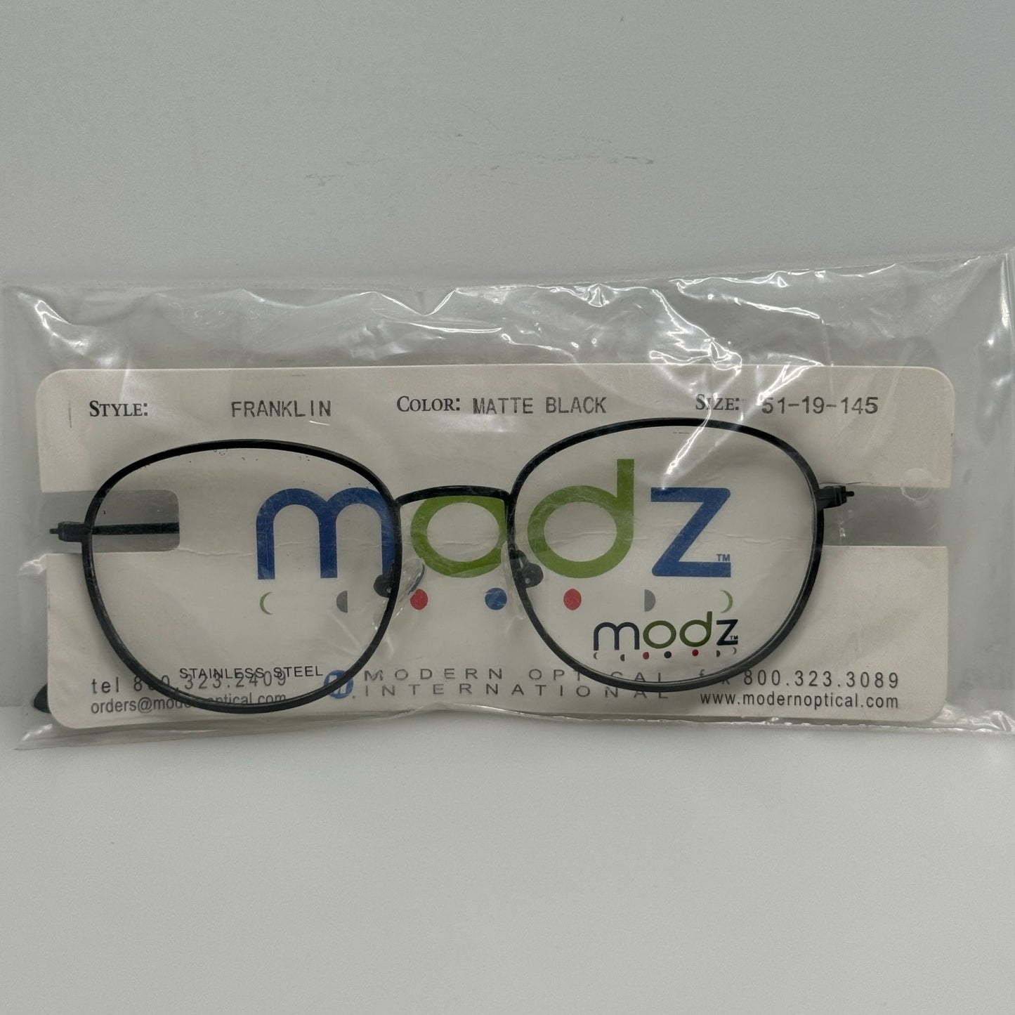 Modz Eyeglasses Eye Glasses Frames Franklin Matte Black 51-19-145