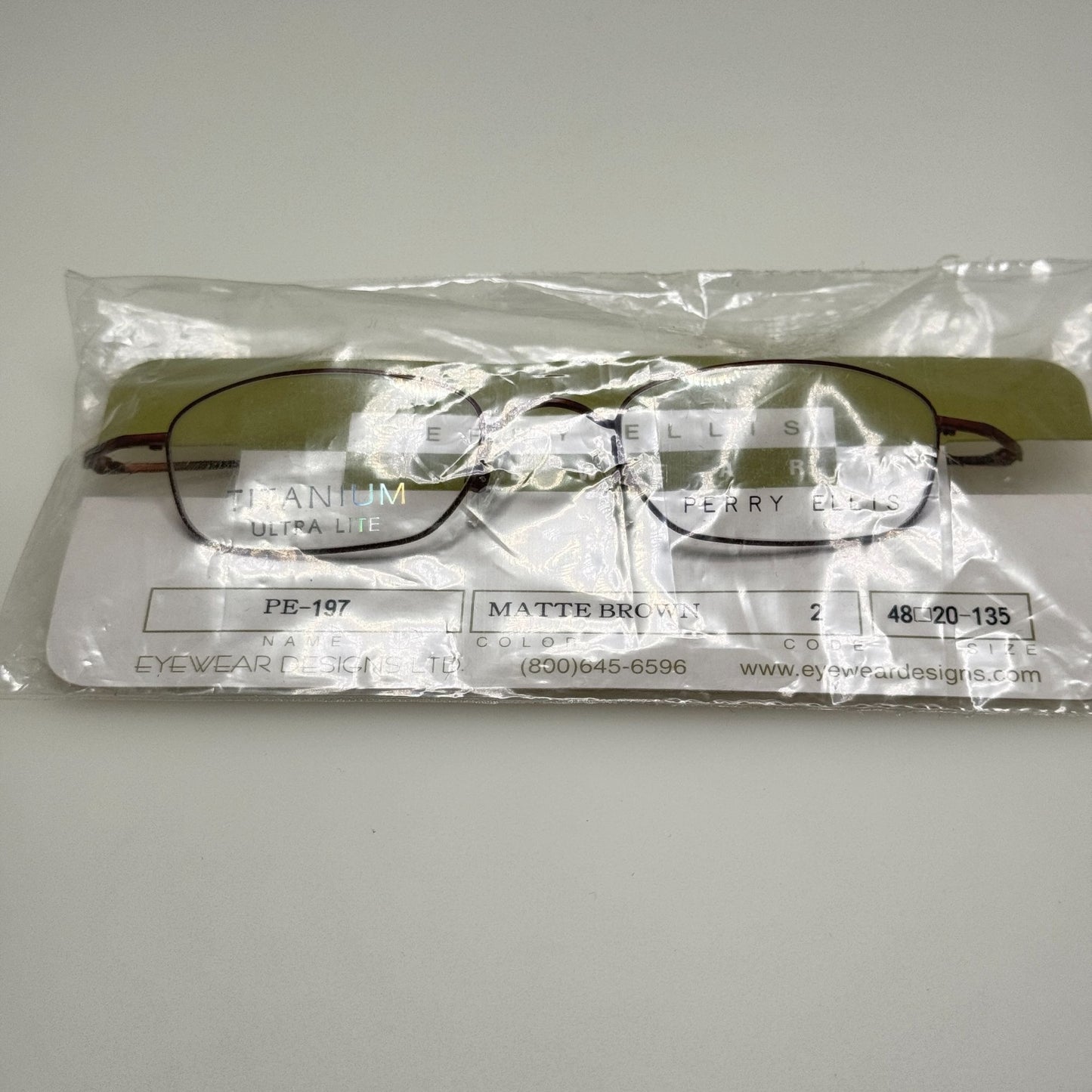 Perry Ellis PE 197-2 Brown Eyeglasses Eye Glasses Frames 48-20-135