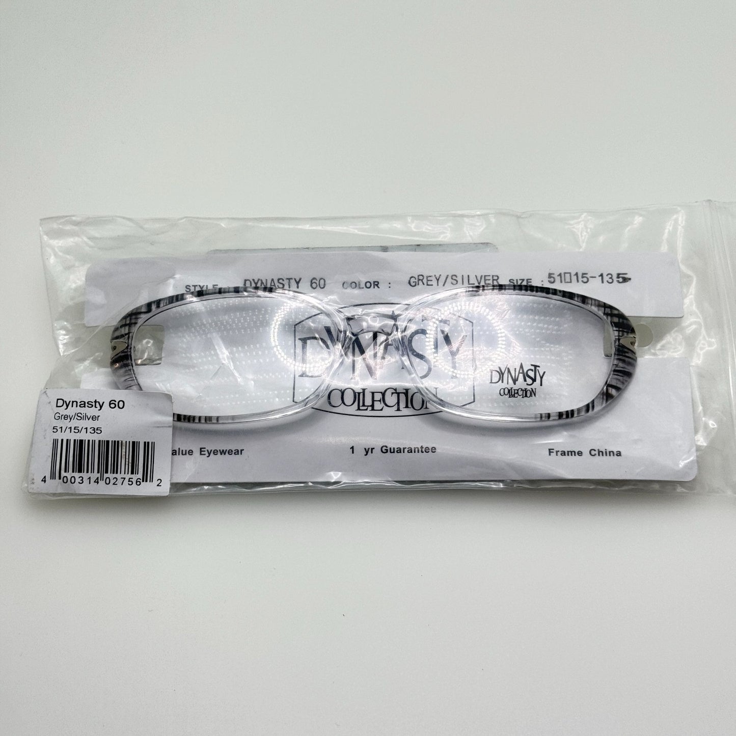 Dynasty Eyeglasses Eye Glasses Frames 60 Grey Silver