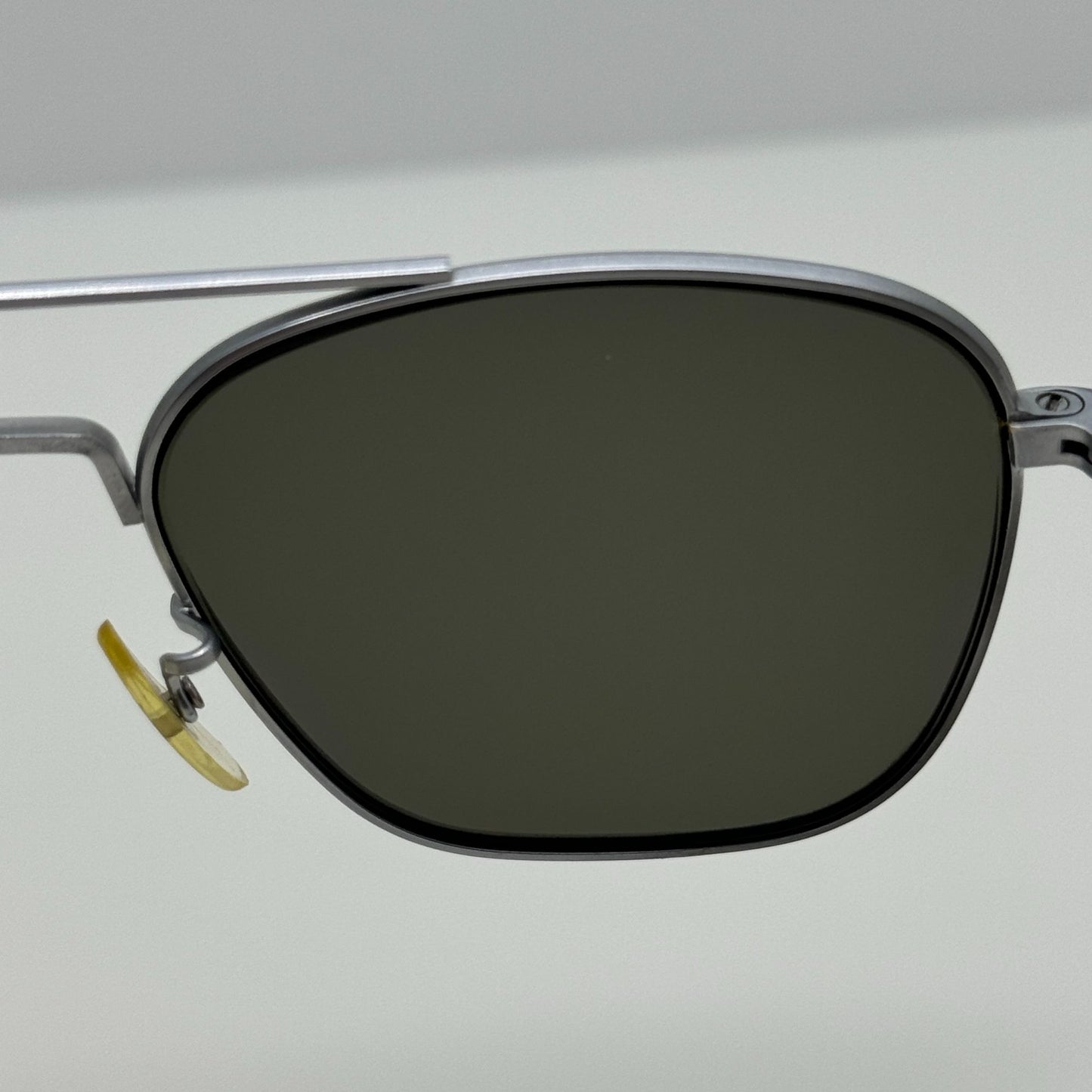 American Optical Sunglasses AO 6 1/2 Square Aviator Silver W/ Case