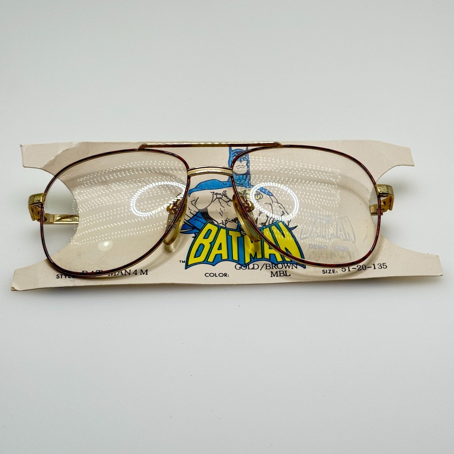 Batman Eyeglasses Eye Glasses Frames 4M Gold Brown 51-20-135 Mbl Kids Youth