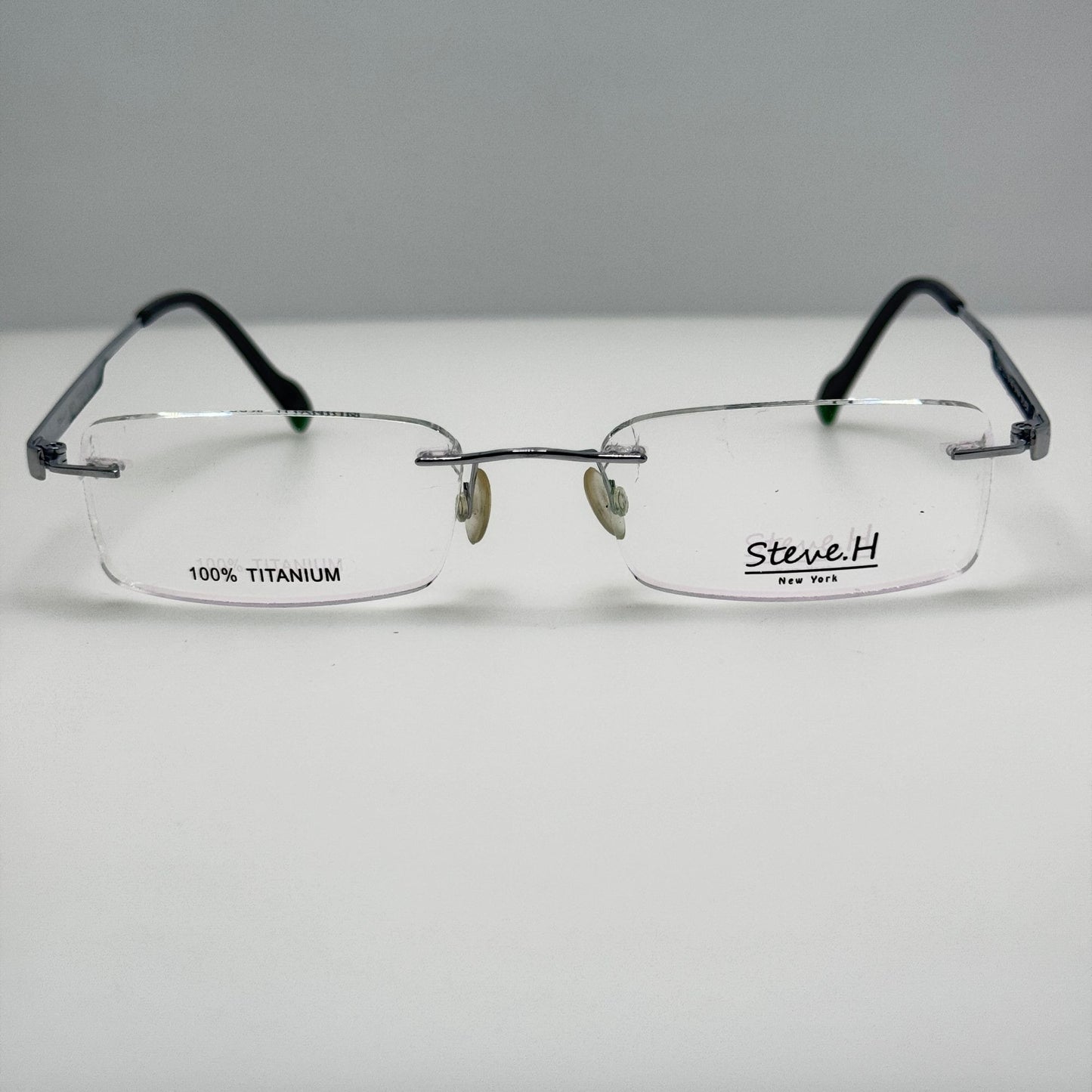 Steve H Eyeglasses Eye Glasses Frames TT 8544 Shiny Silver Titanium 52-18-140