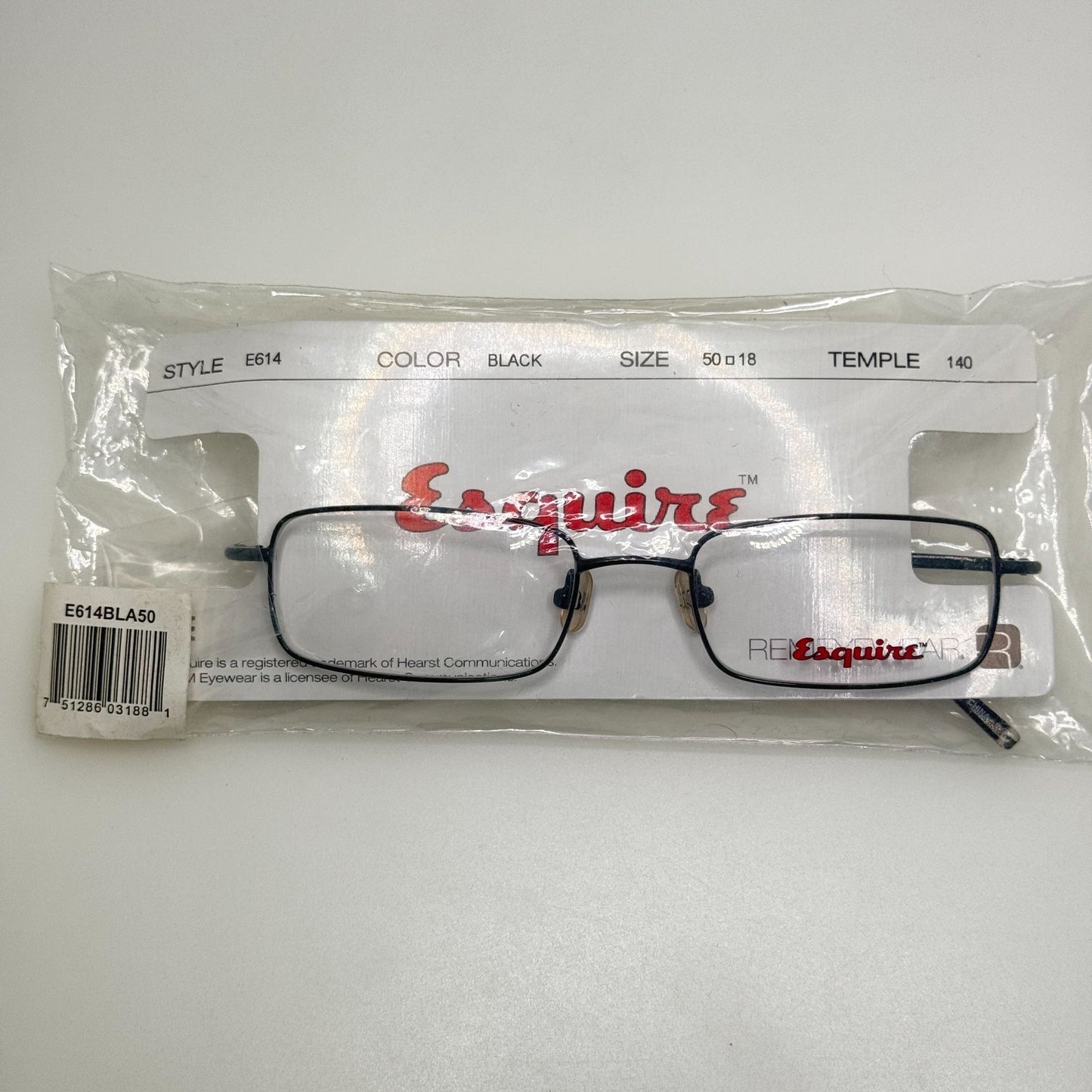Esquire E614 Black Eyeglasses Eye Glasses Frames 50-18-140