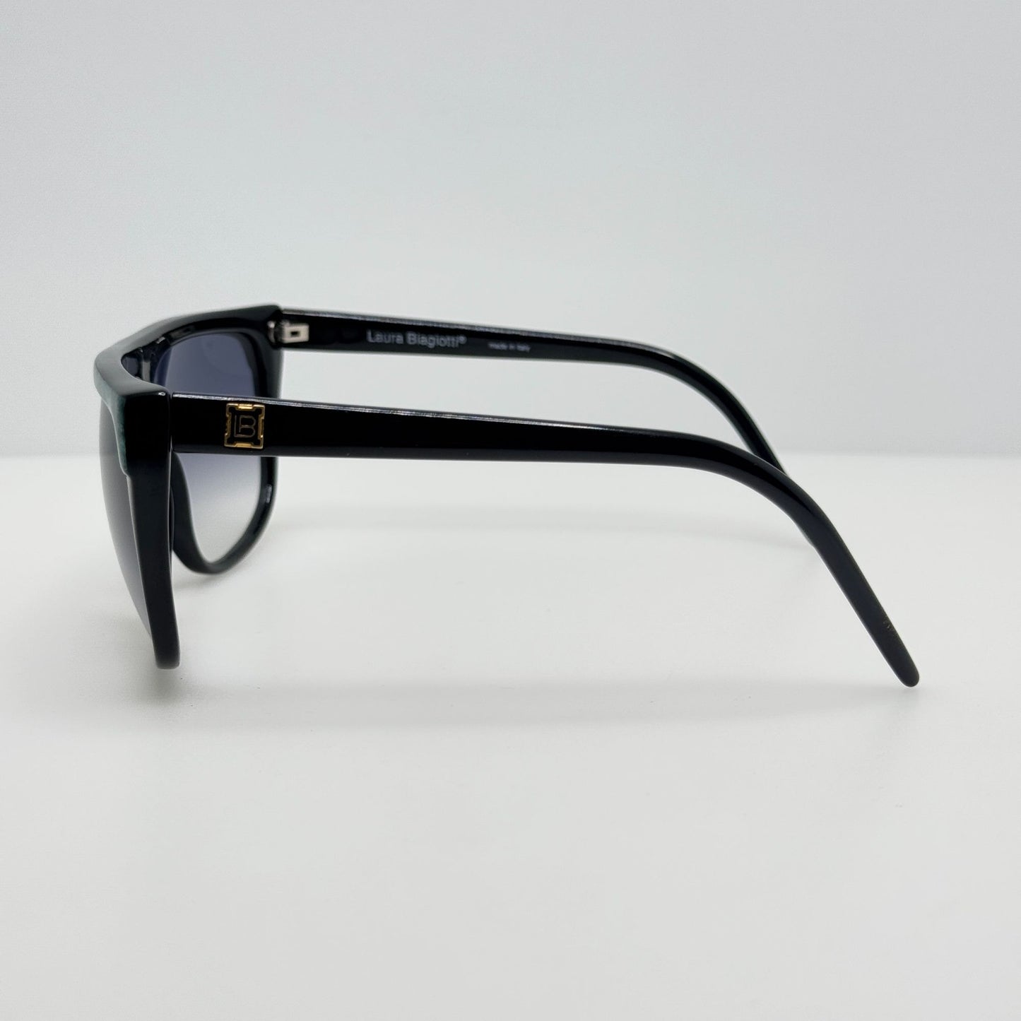Laura Biagiotti Sunglasses P7 120L Vintage Retro Black Italy