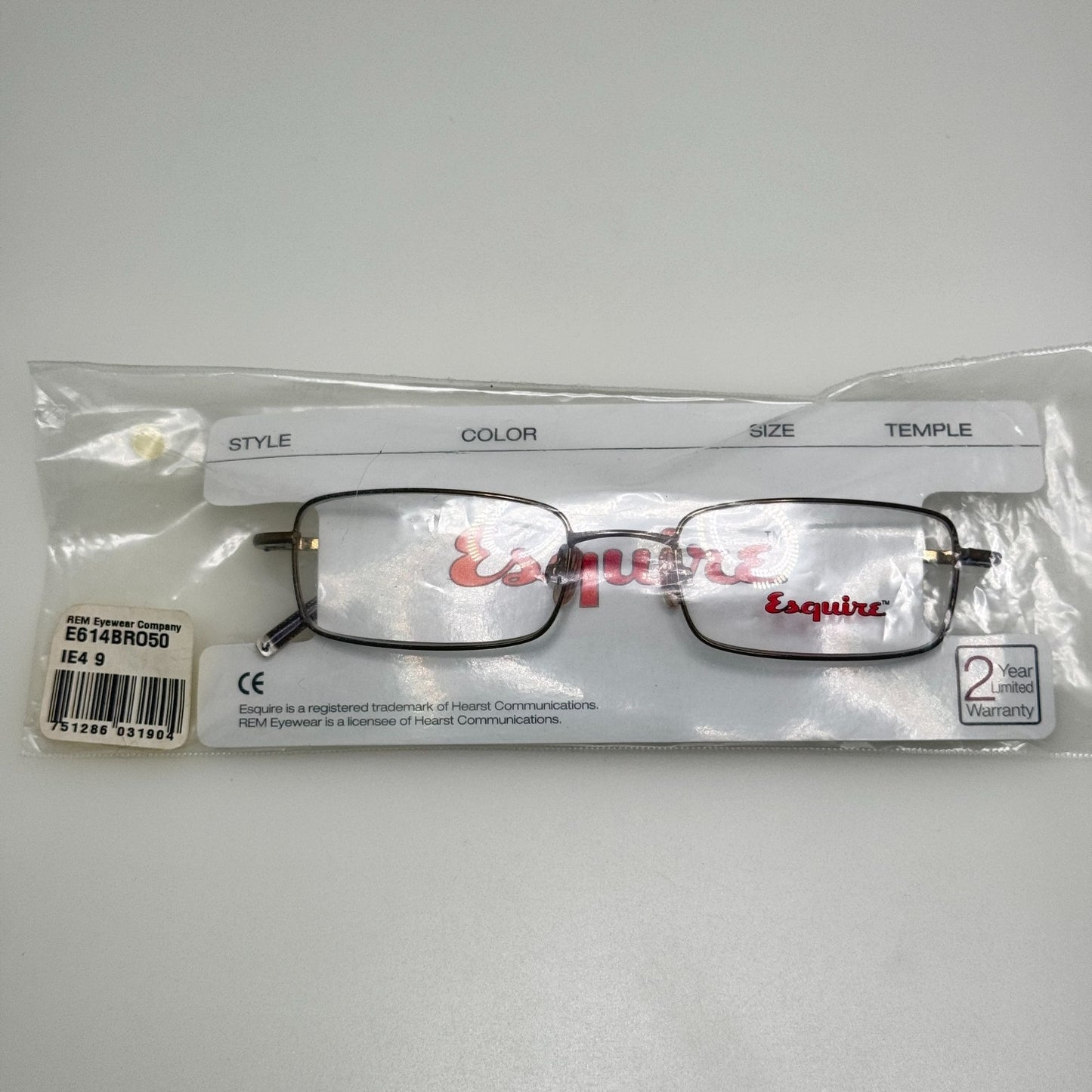 Esquire E614 Brown Eyeglasses Eye Glasses Frames 50-18-140