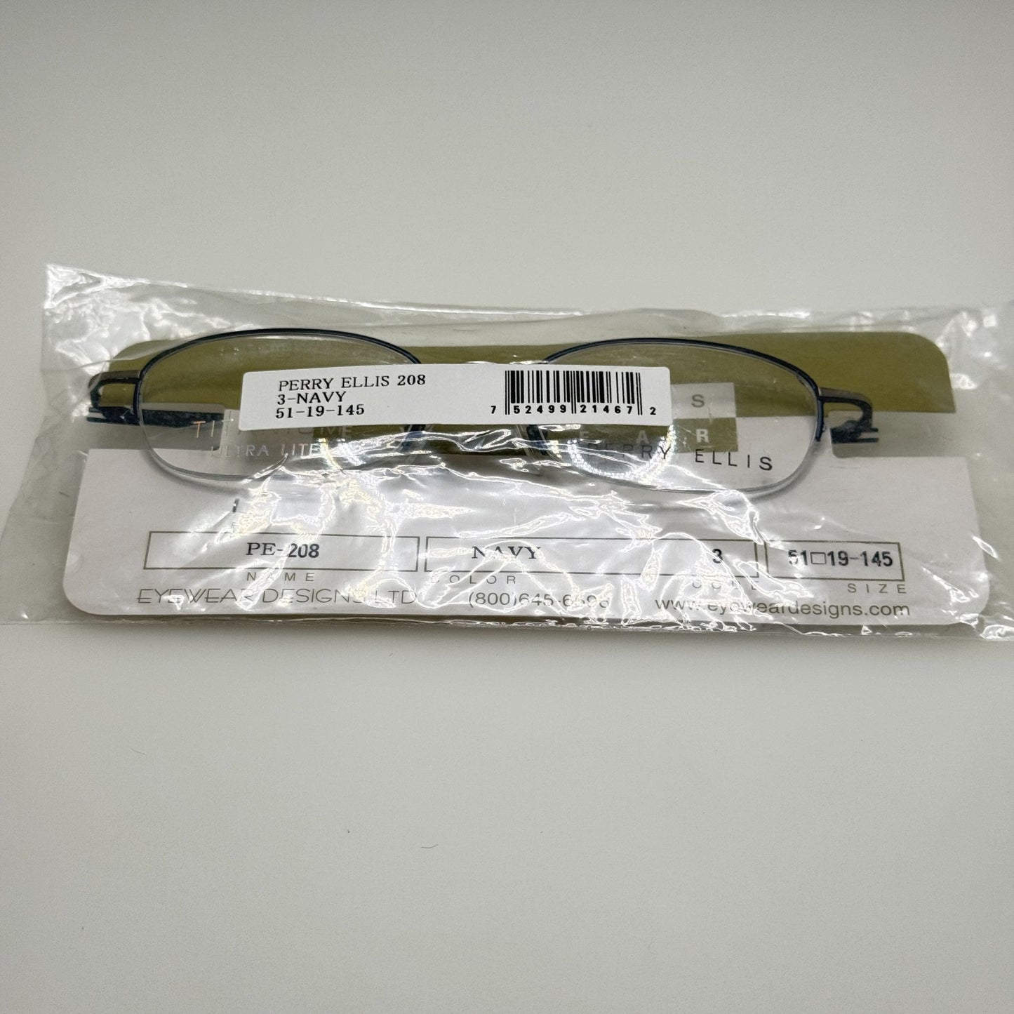 Perry Ellis PE 208 3 Navy Eyeglasses Eye Glasses Frames 51-19-145