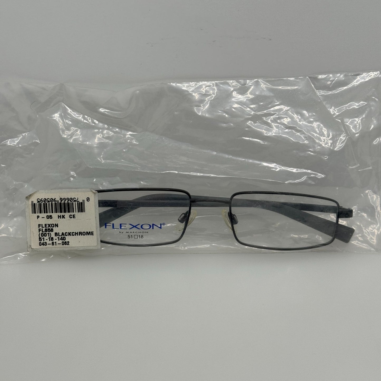 Flexon Eyeglasses Eye Glasses Frames 458 Black Chrome Marchon 51-18-135
