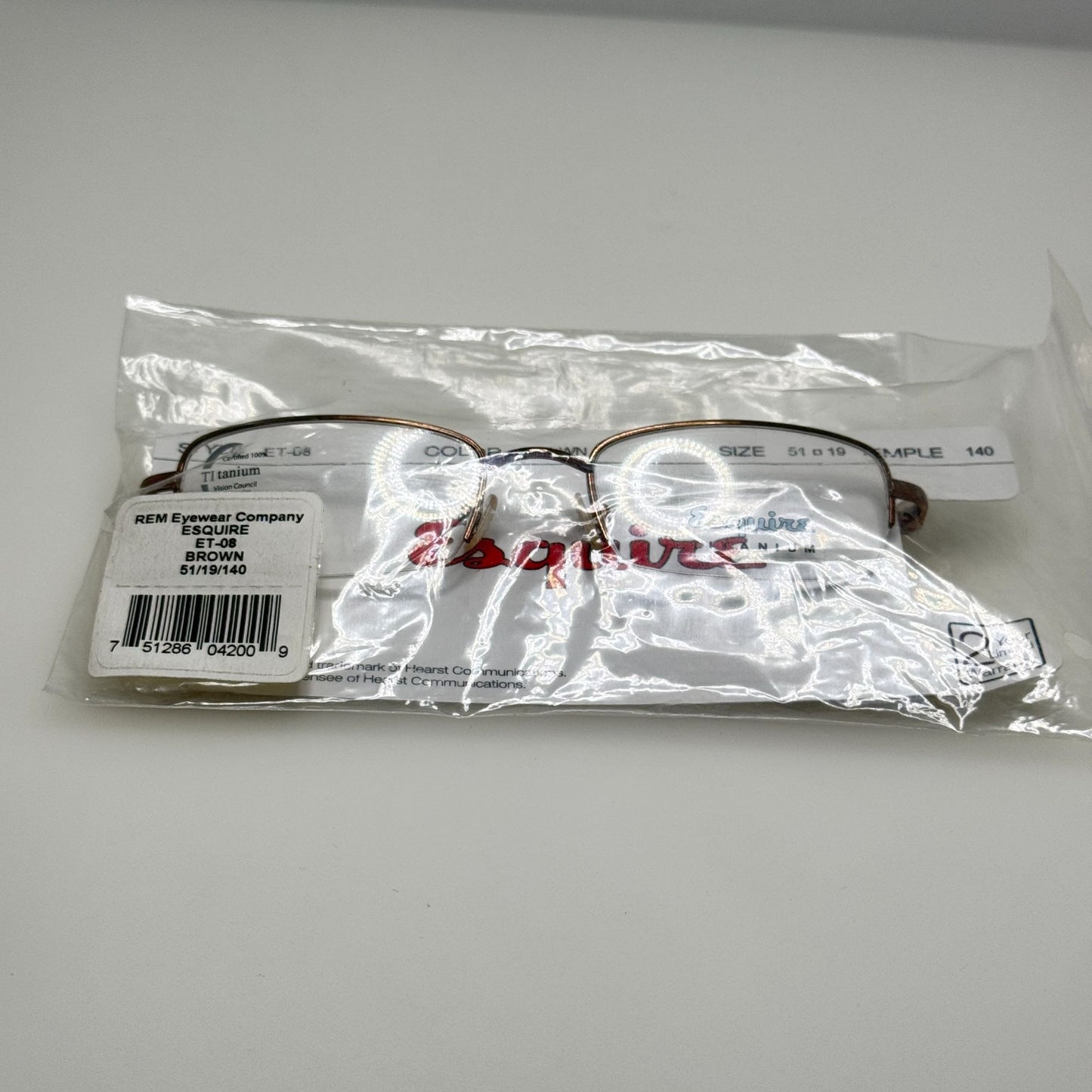 Esquire T-08 Brown Eyeglasses Eye Glasses Frames 51-19-140