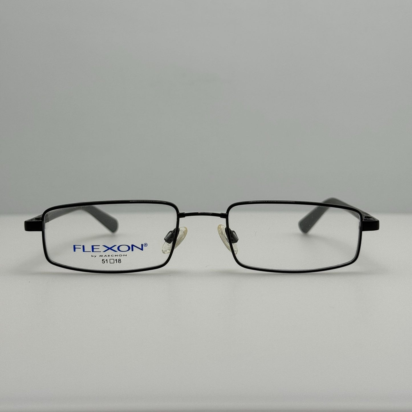 Flexon Eyeglasses Eye Glasses Frames 458 Black Chrome Marchon 51-18-135