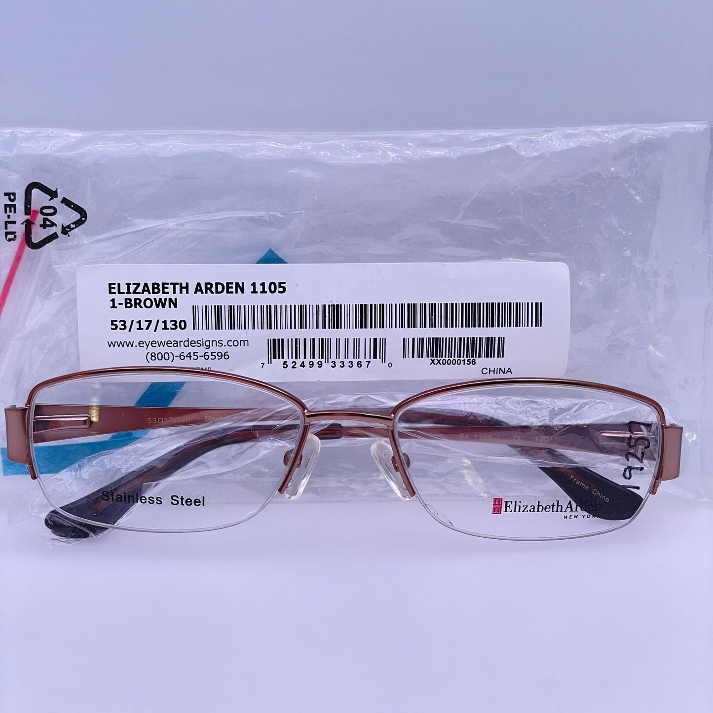 Elizabeth Arden Eyeglasses Eye Glasses Frames EA 1105-1 53-17-130
