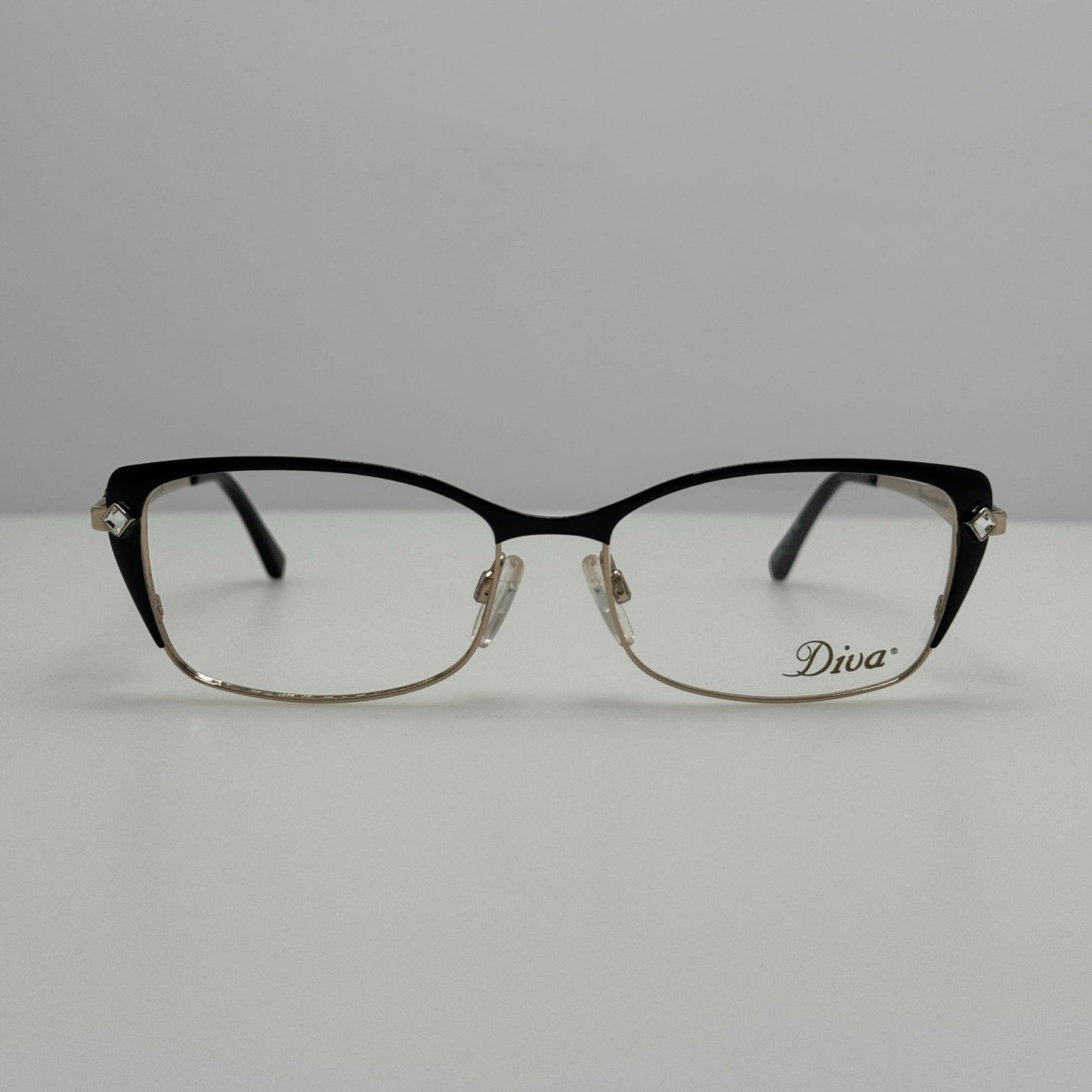 Diva Eyeglasses Eye Glasses Frames 5464 C. 2 Black Gold 53-16-134
