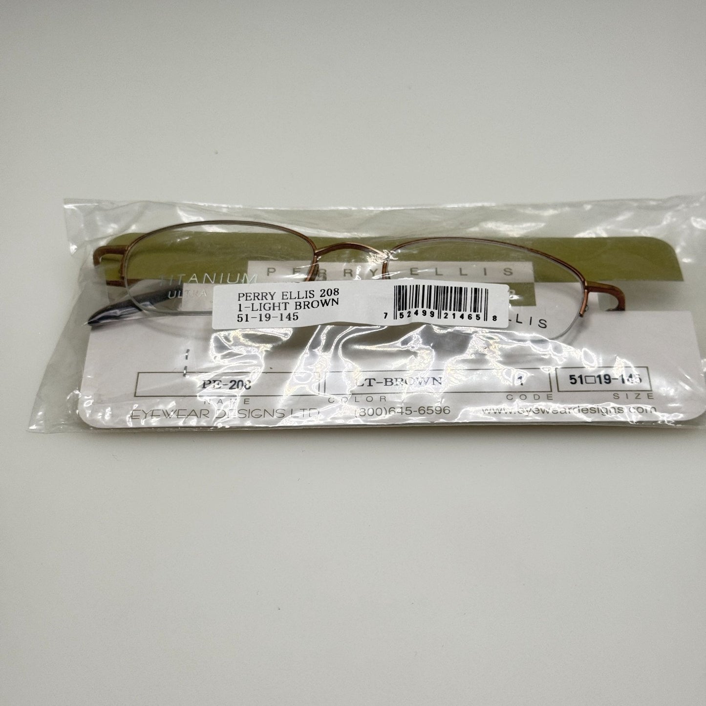 Perry Ellis PE 208 1 Brown Eyeglasses Eye Glasses Frames 51-19-145