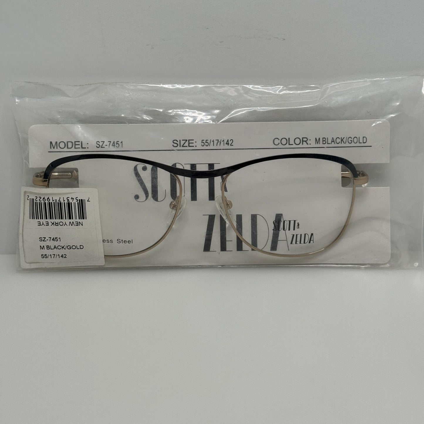 Scott & Zelda Eyeglasses Eye Glasses Frames 7451 Black Gold 55-17-142