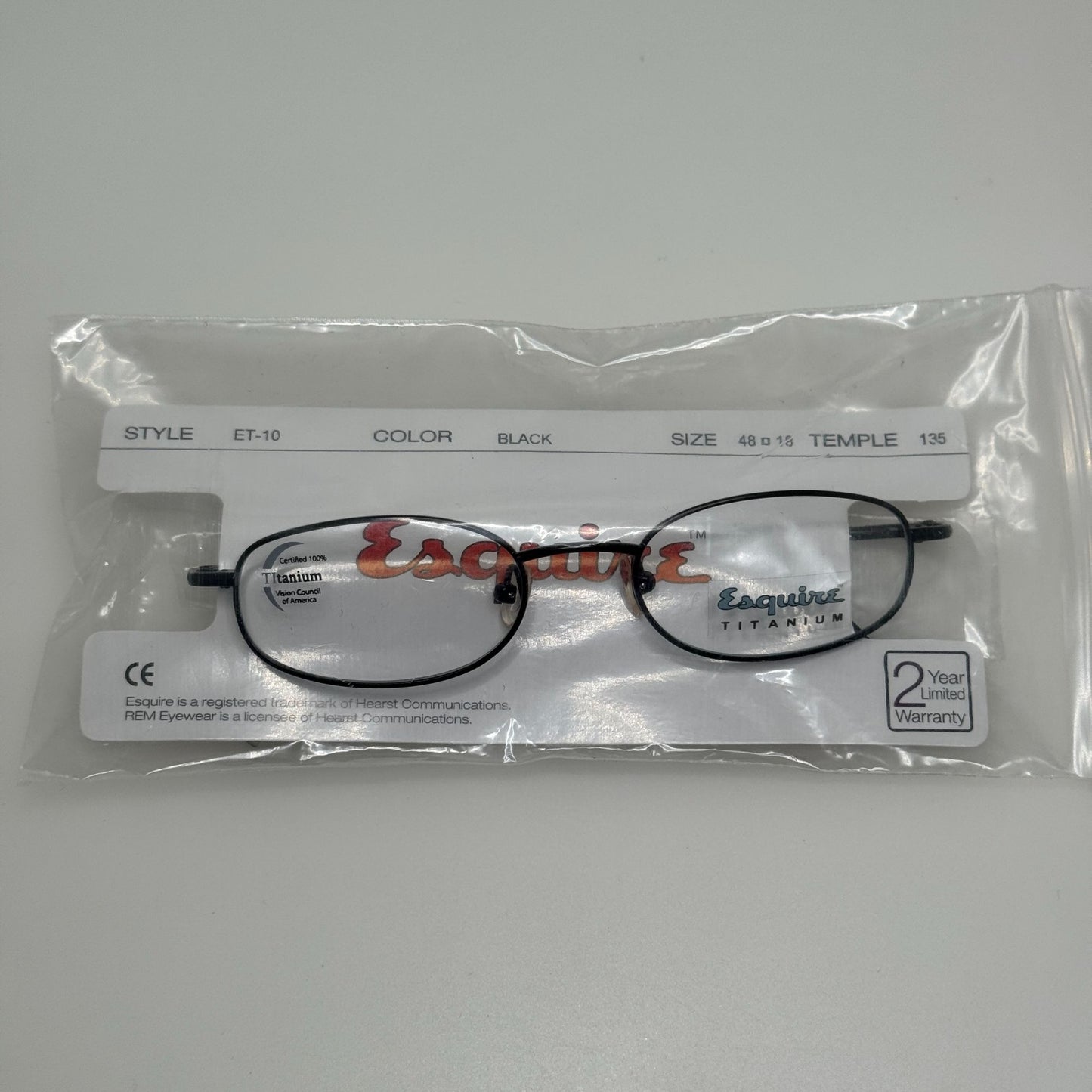Esquire E-10 Black Eyeglasses Eye Glasses Frames 48-18-135