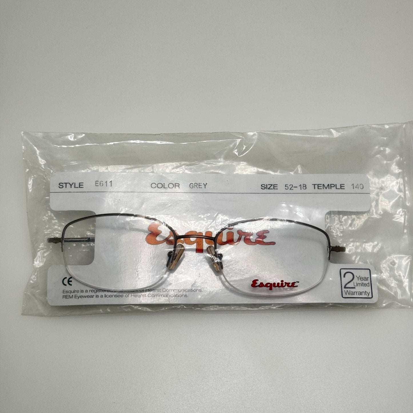 Esquire E611 Grey Eyeglasses Eye Glasses Frames 52-18-140