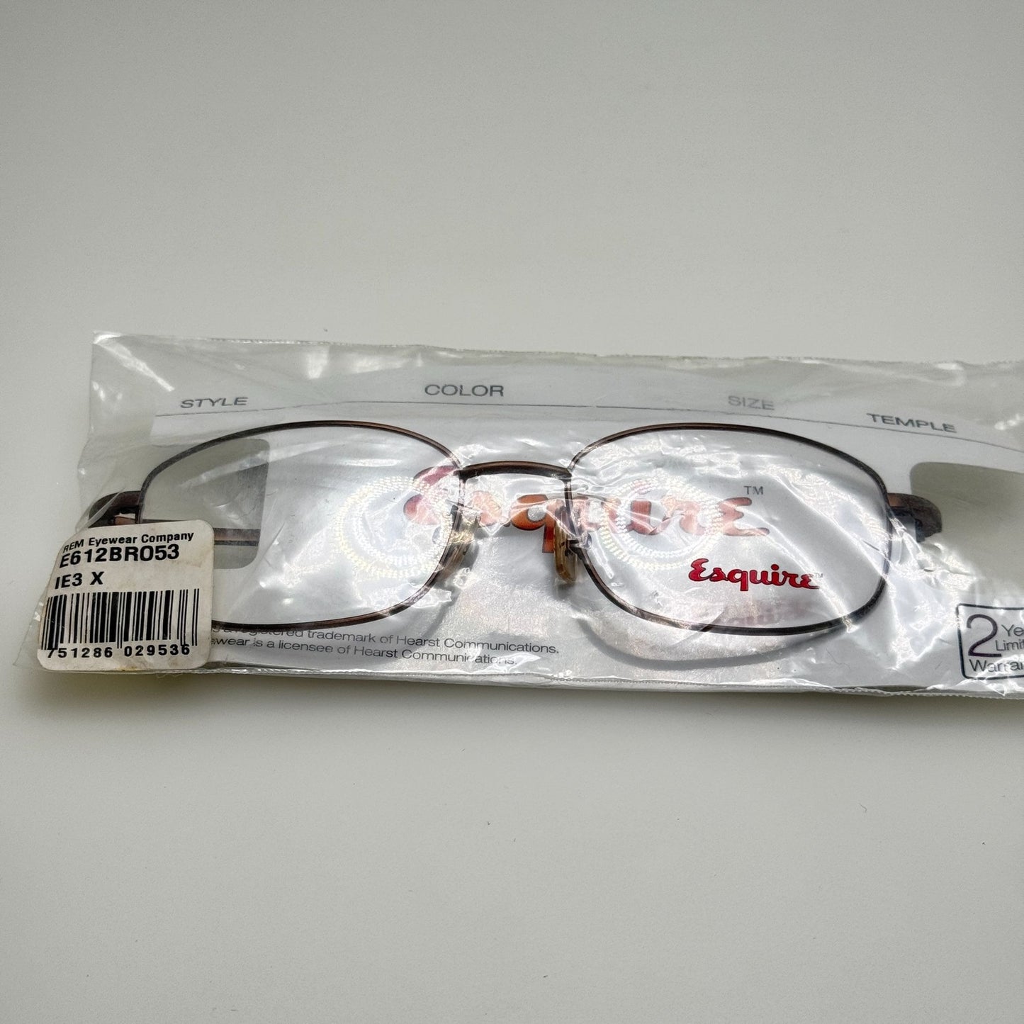 Esquire E612 Brown Eyeglasses Eye Glasses Frames 53-17-140