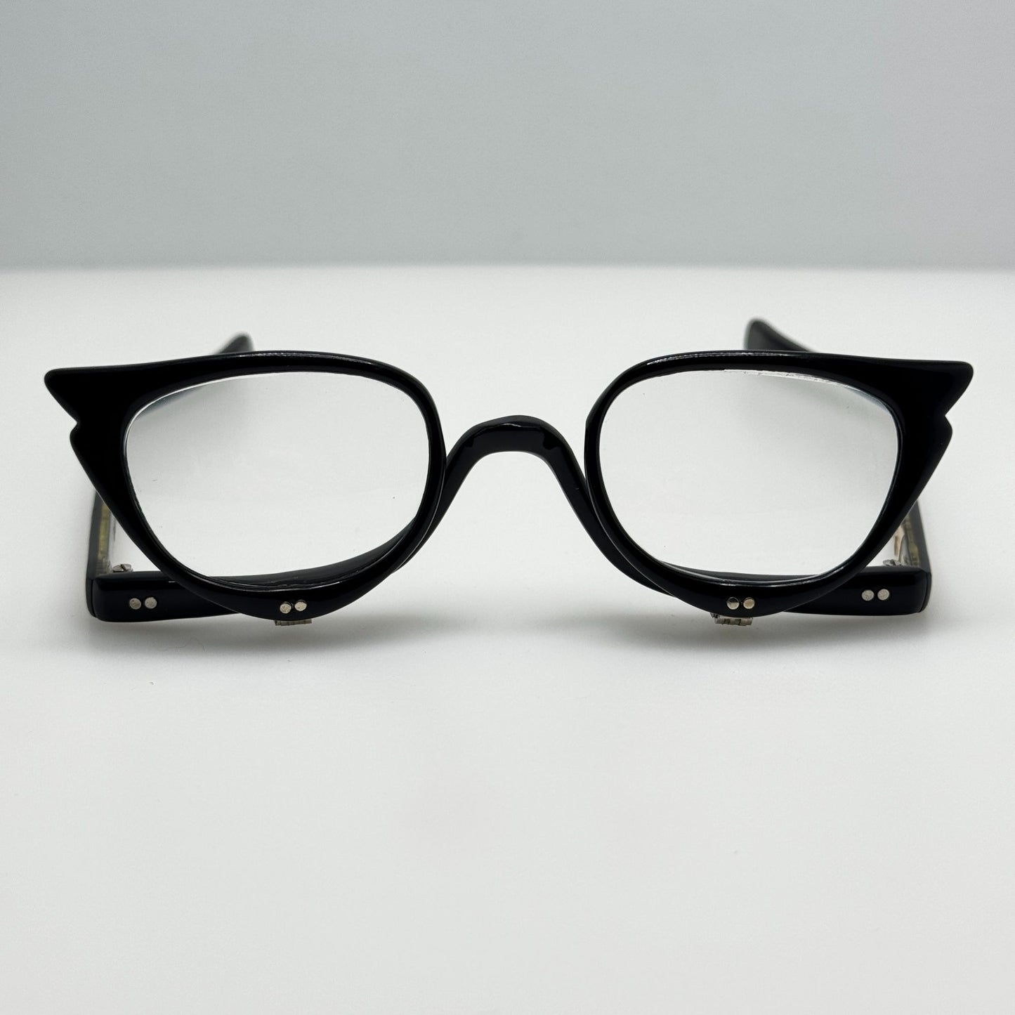 Revlon Black Japan Eye Eyeglasses Eye Glasses Flip Down Frames Read Description