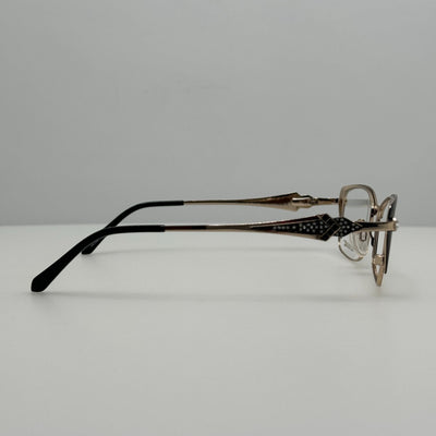 Diva Eyeglasses Eye Glasses Frames 5464 C. 2 Black Gold 53-16-134