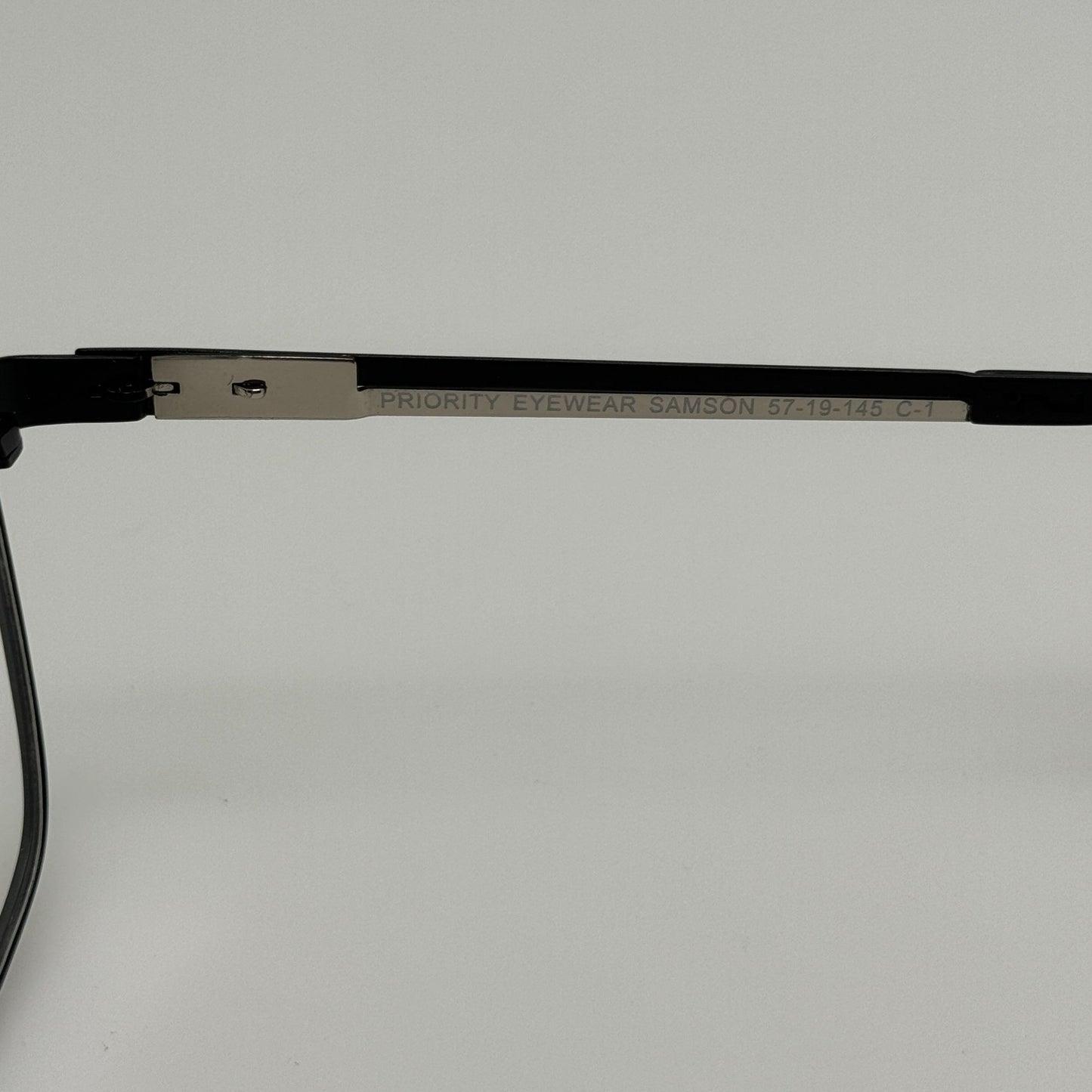 Priority Eyewear Eyeglasses Eye Glasses Frames Samson C-1 Black 57-19-145