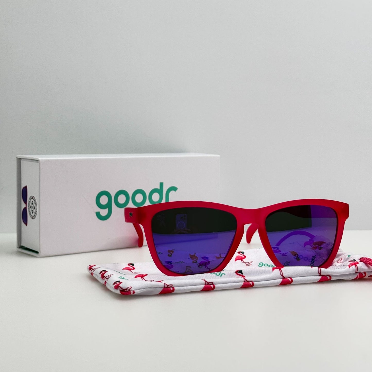 Goodr Sunglasses GGRX Compete For A Cure W/ Bag And Box