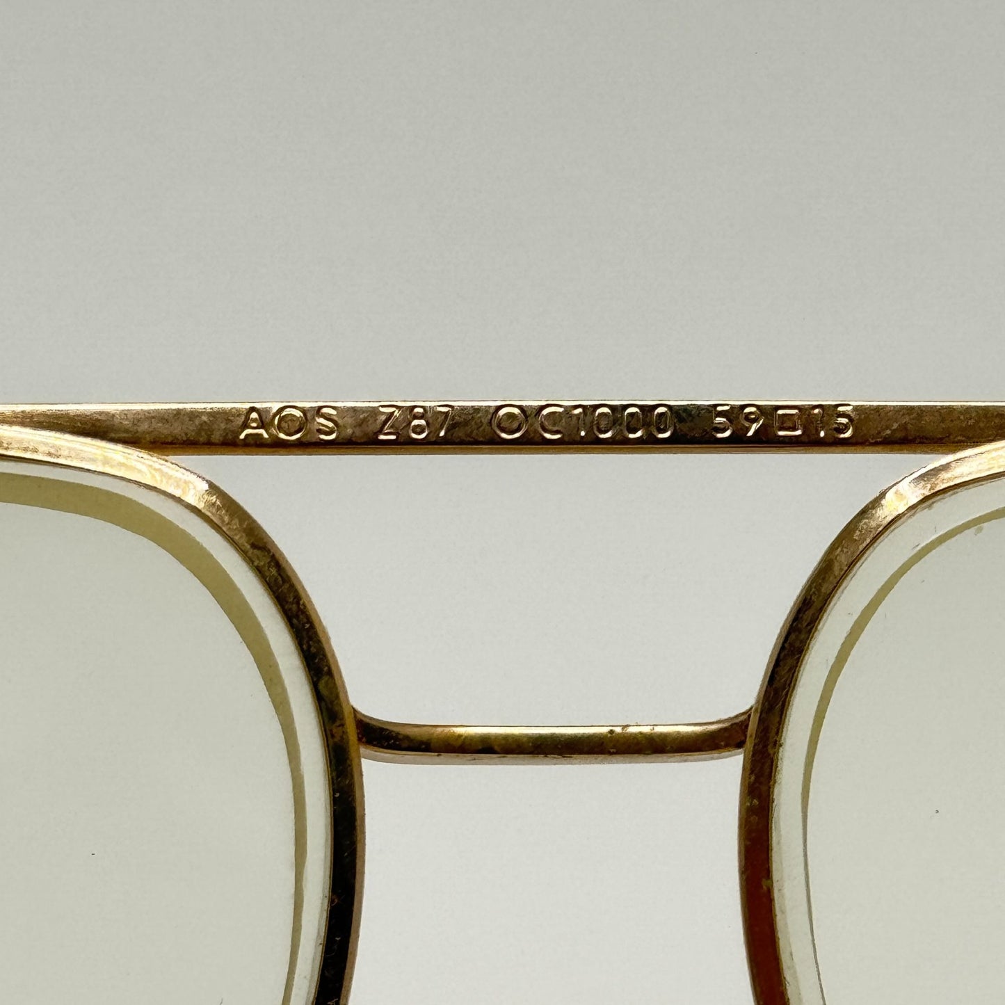 American Optical OC1000 Eyeglasses Eye Glasses Frames Gold AOS Z87 59-15-145
