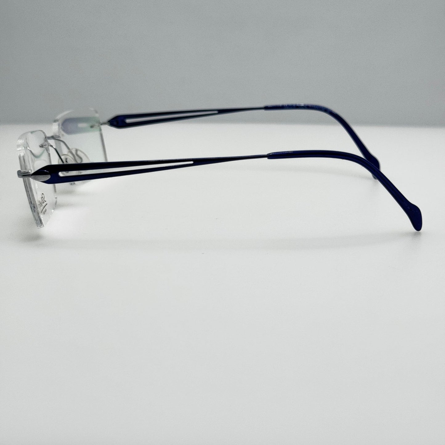 Steve H Eyeglasses Eye Glasses Frames TT 8777 Shiny Blue Titanium 52-18-140