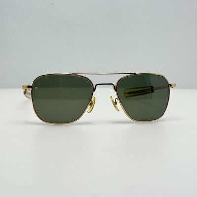American Optical Sunglasses Pilot Gold  5 1/2 AO USA MIL-S-25948 W/ Case