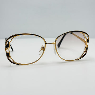 Tura Eyeglasses Eye Glasses Frames 825 EBO HGP Gold Black Japan 56-18-136