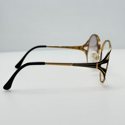 Tura Eyeglasses Eye Glasses Frames 825 EBO HGP Gold Black Japan 56-18-136