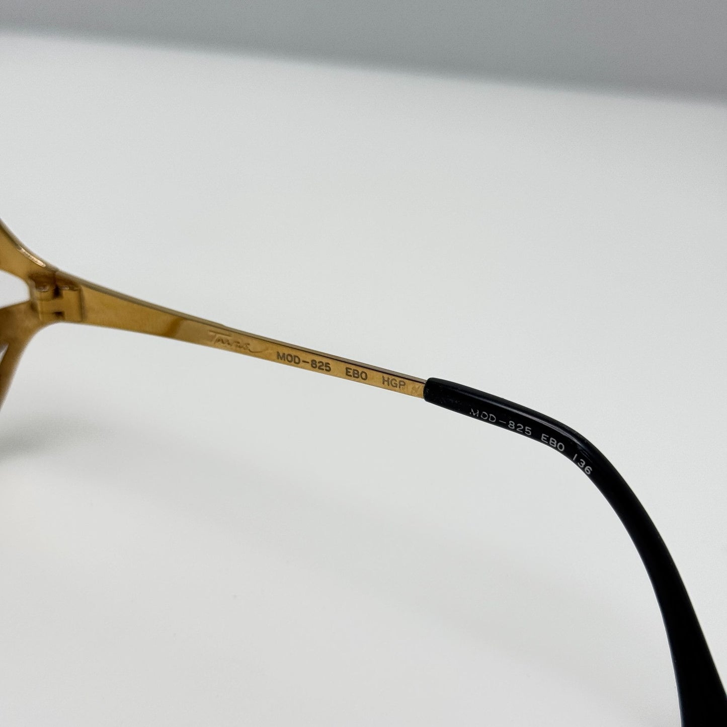 Tura Eyeglasses Eye Glasses Frames 825 EBO HGP Gold Black Japan 56-18-136