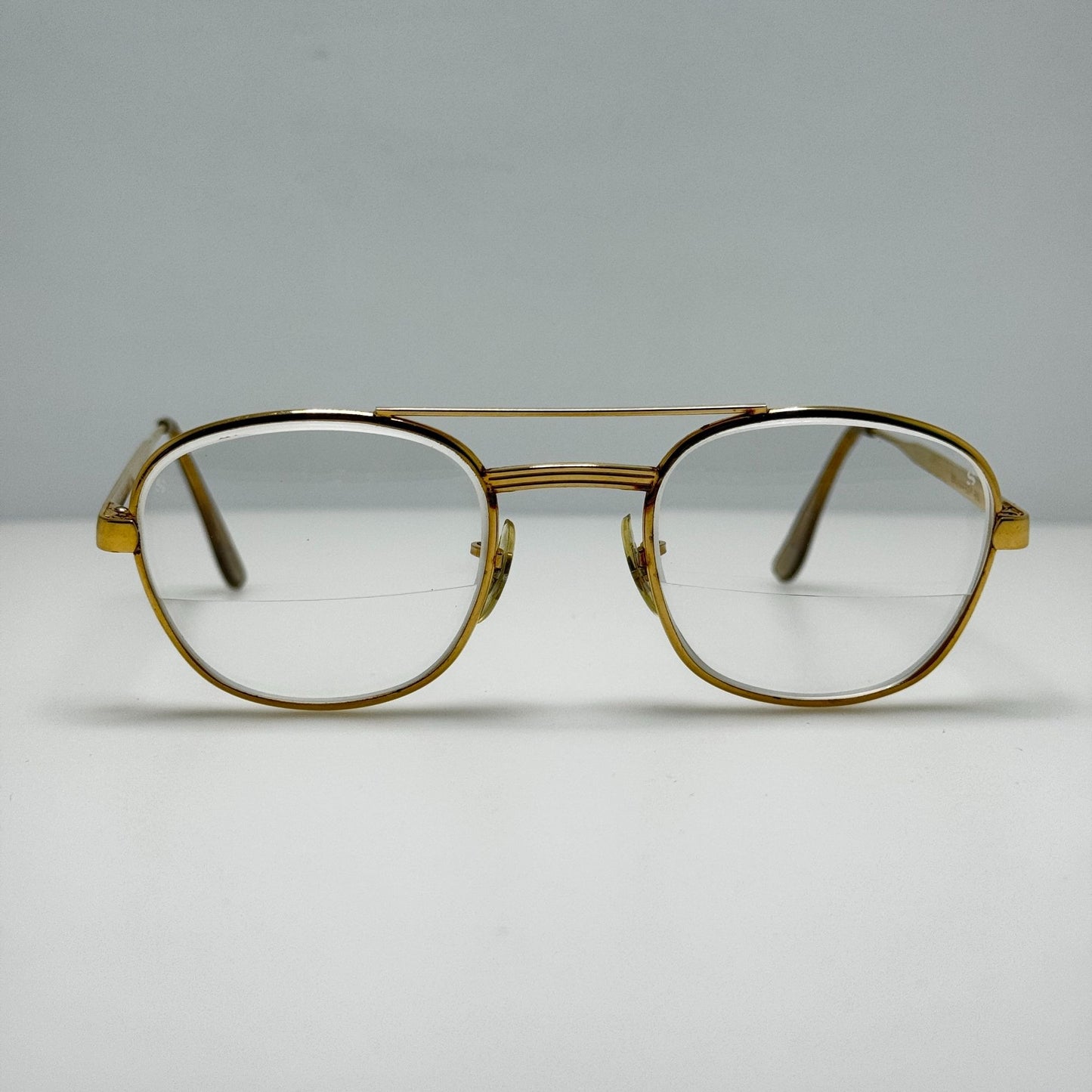 Bausch & Lomb B&L Safety 5 3/4 Gold Eye Glasses Eyeglasses Frames 52-22
