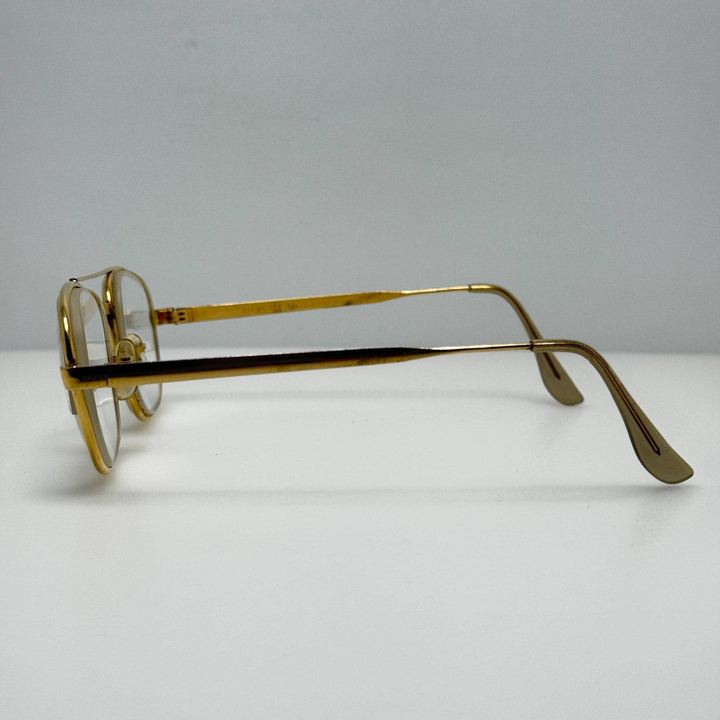Bausch & Lomb B&L Safety 5 3/4 Gold Eye Glasses Eyeglasses Frames 52-22