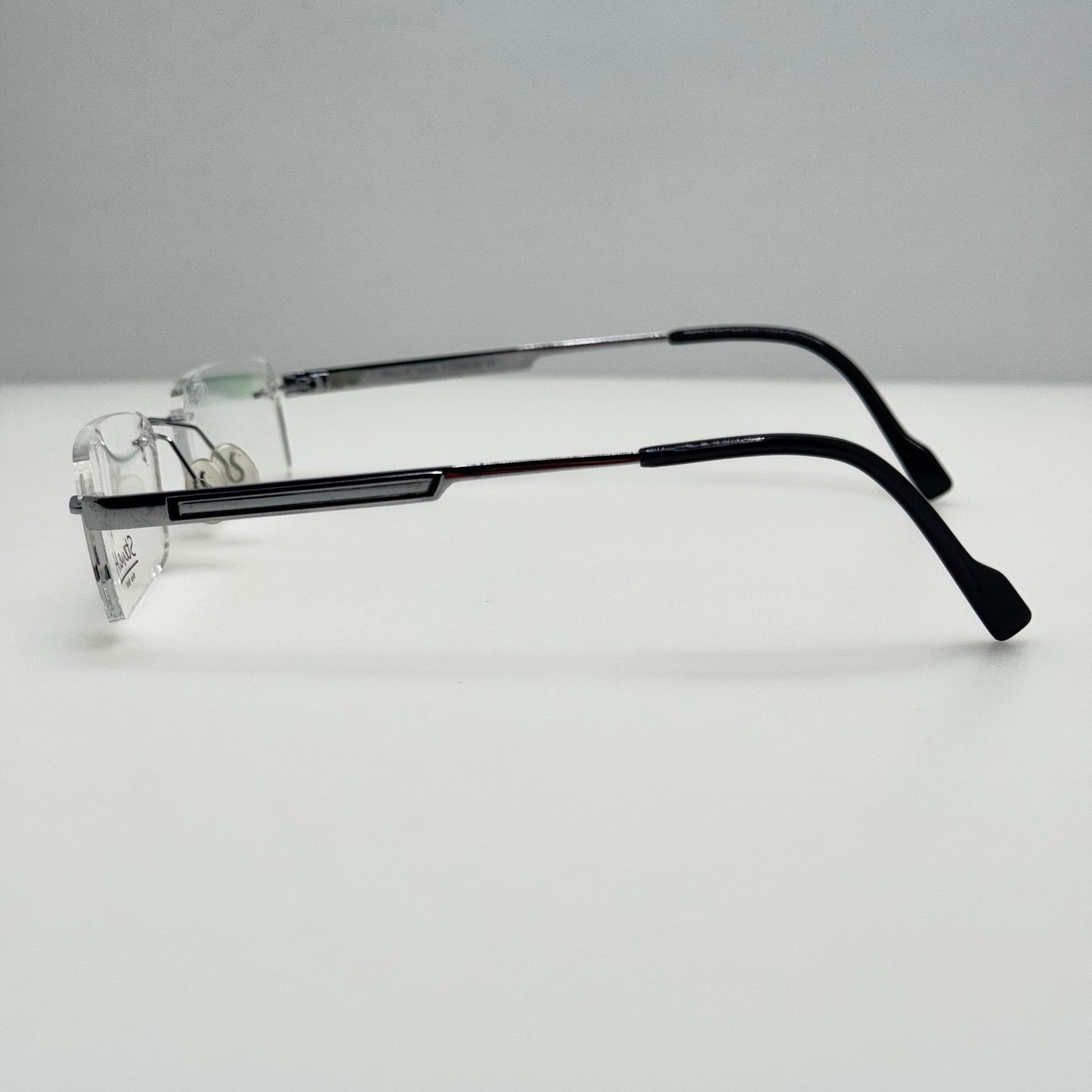 Steve H Eyeglasses Eye Glasses Frames TT 8544 Shiny Silver Titanium 52-18-140