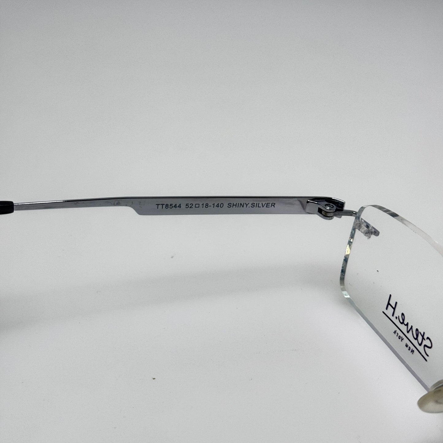 Steve H Eyeglasses Eye Glasses Frames TT 8544 Shiny Silver Titanium 52-18-140