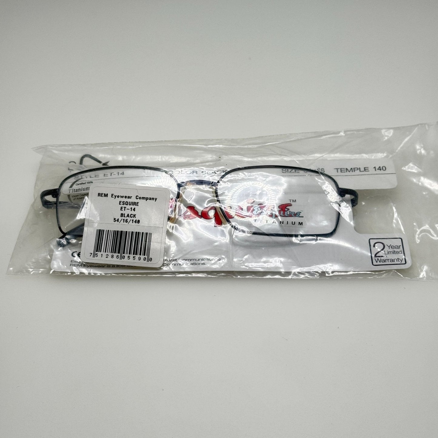 Esquire ET-14 Black Eyeglasses Eye Glasses Frames 54-16-140