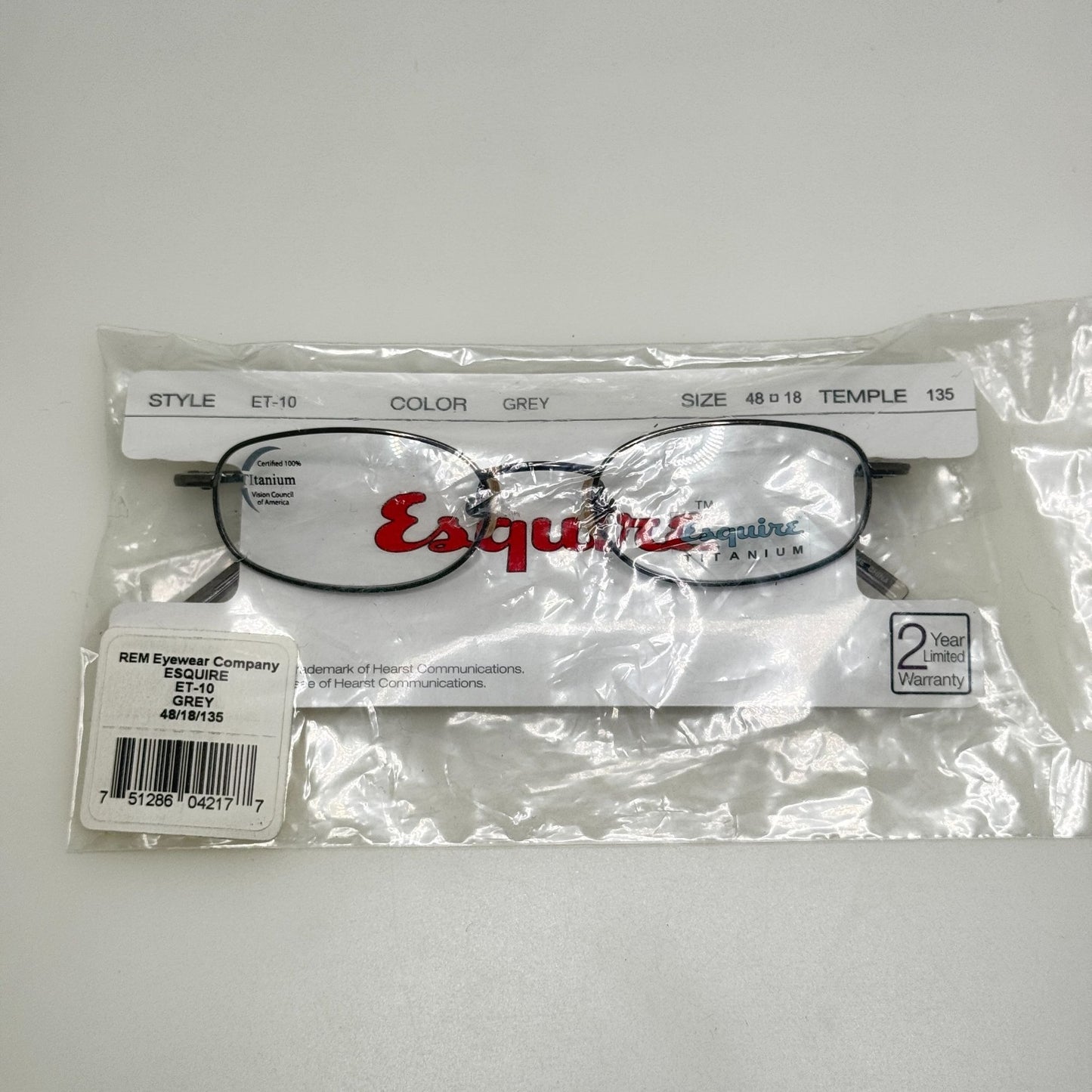 Esquire ET10 Grey Titanium Eyeglasses Eye Glasses Frames 48-18-135