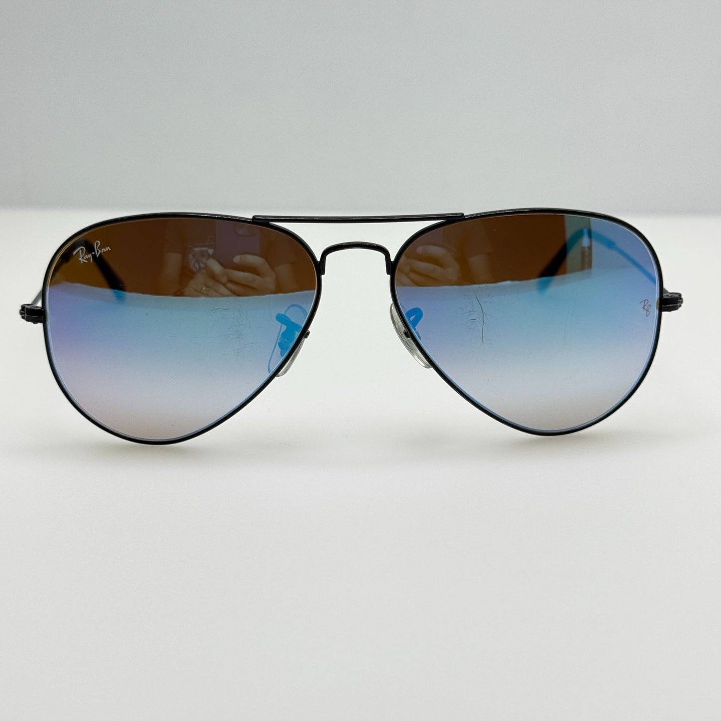 Ray Ban Sunglasses RB 3025 002/4O Aviator Large Metal Black Italy 58-14-135