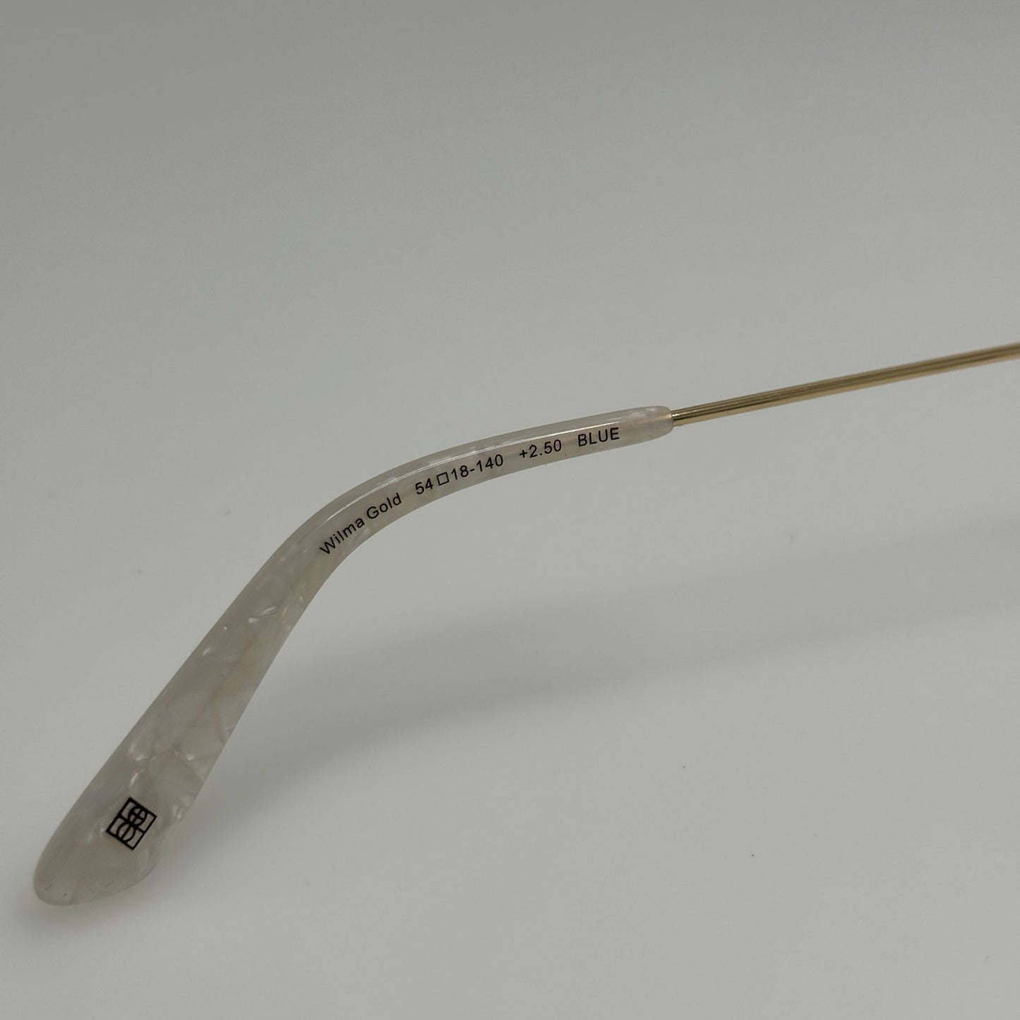 Glas Wilma Gold Eyeglasses Eye Glasses Readers +2.50 Blue 54-18-140