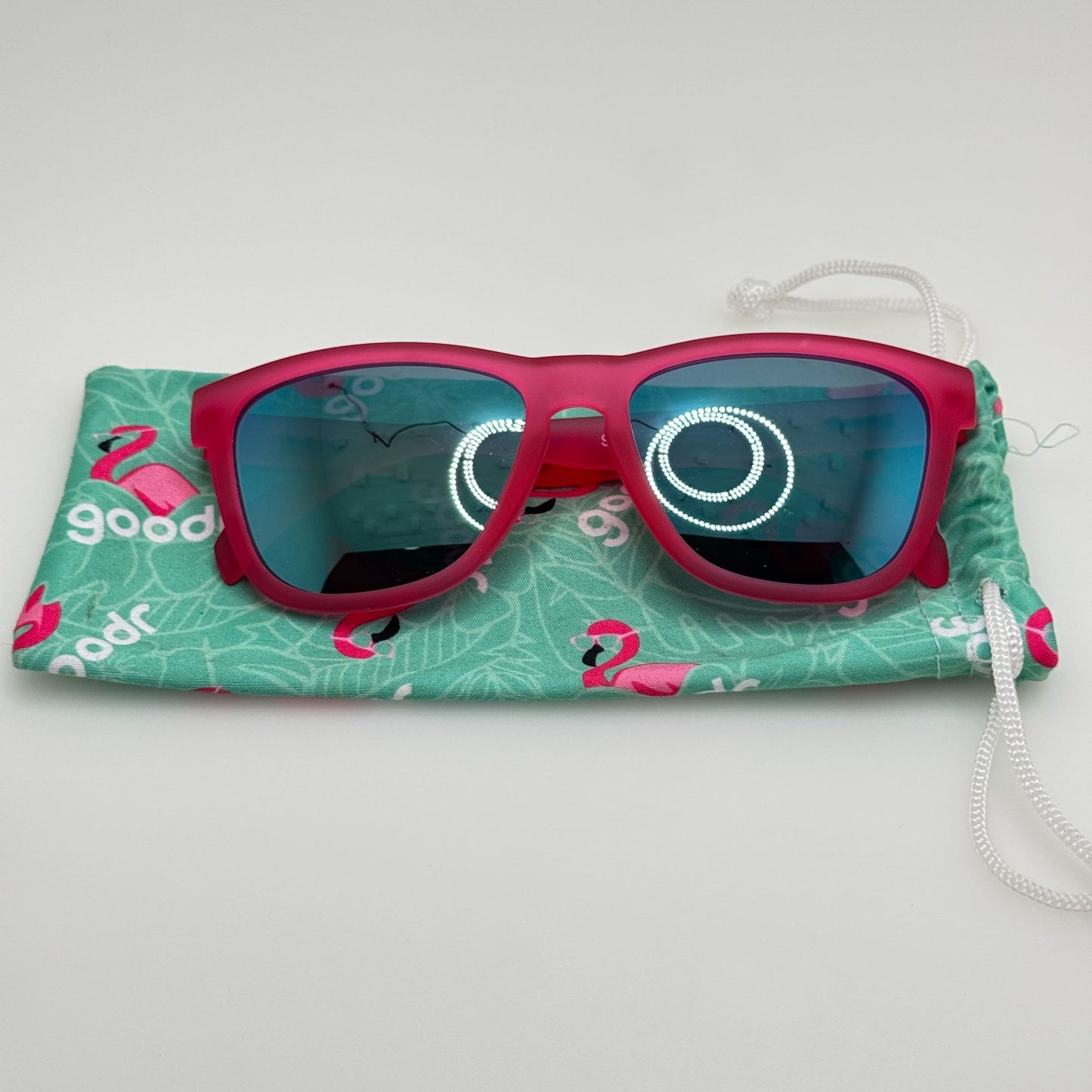Goodr Sunglasses Flamingos On A Booze Cruise W/ Bag