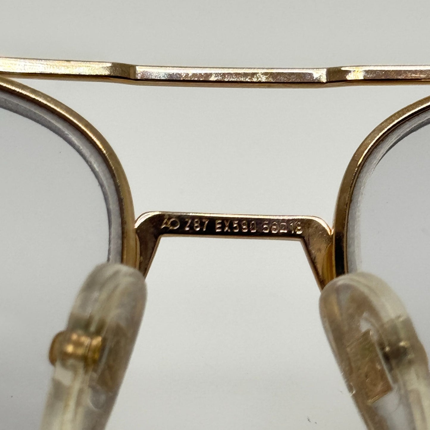 American Optical Eyeglasses Eye Glasses Frames EX590 Gold Z87 56-18-140