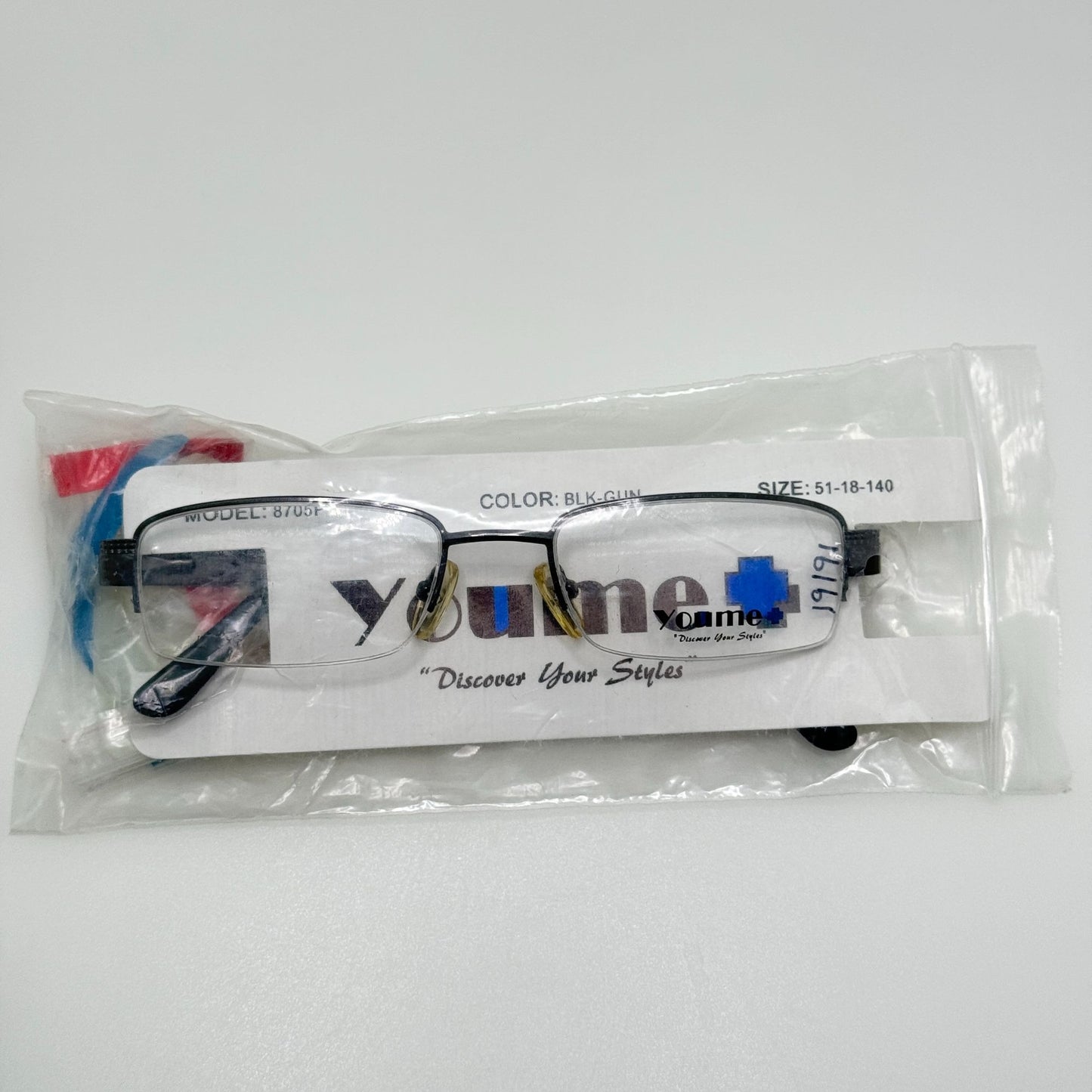 Youme Eye Glasses Eyeglasses Frames 8750P BLK-Gun 51-18-140