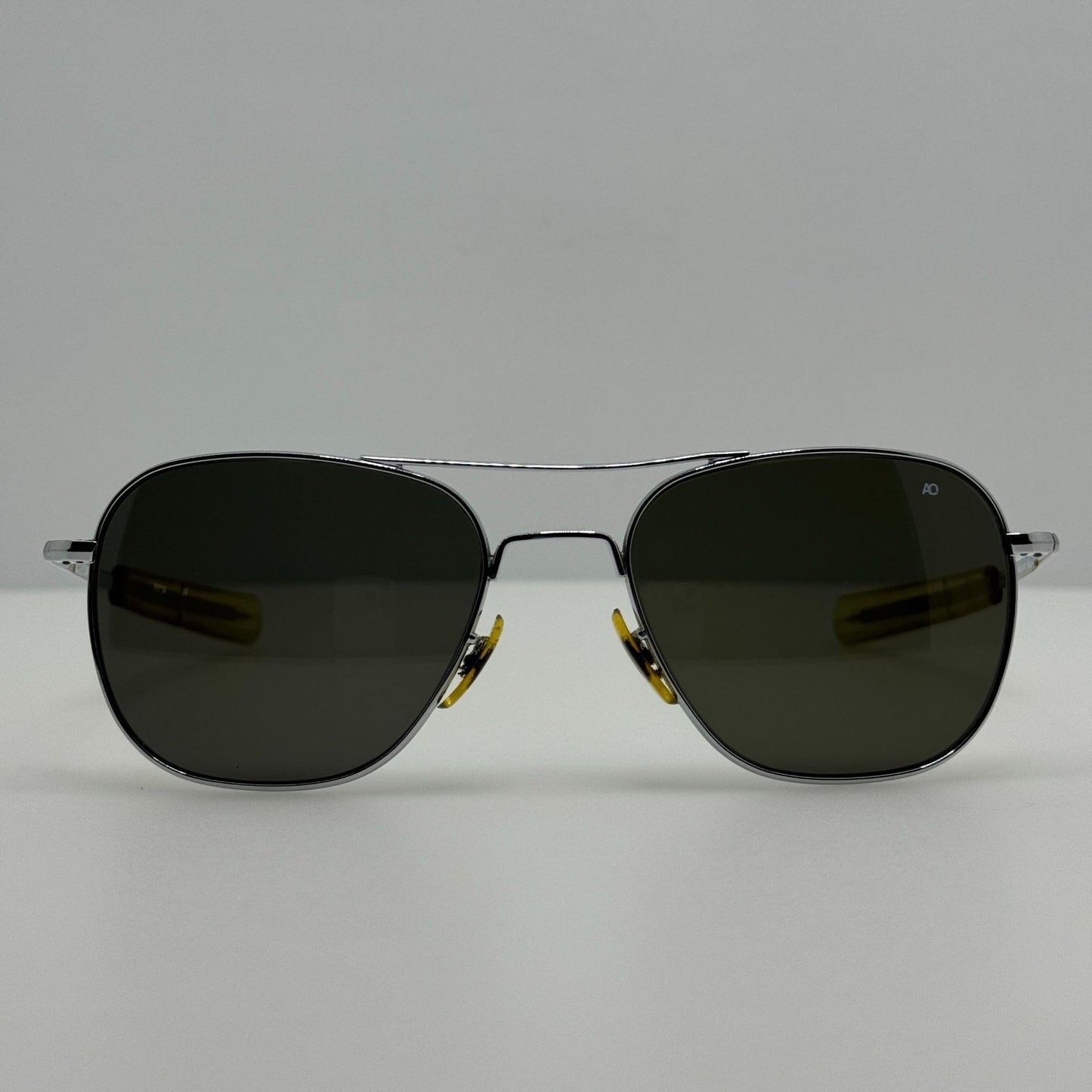 American Optical Sunglasses Original Pilot AO USA 5 1/2 Chrome 57-20-140