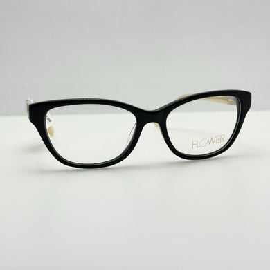 Flower Eyeglasses Eye Glasses Frames 6002 001 Black 52-16-135
