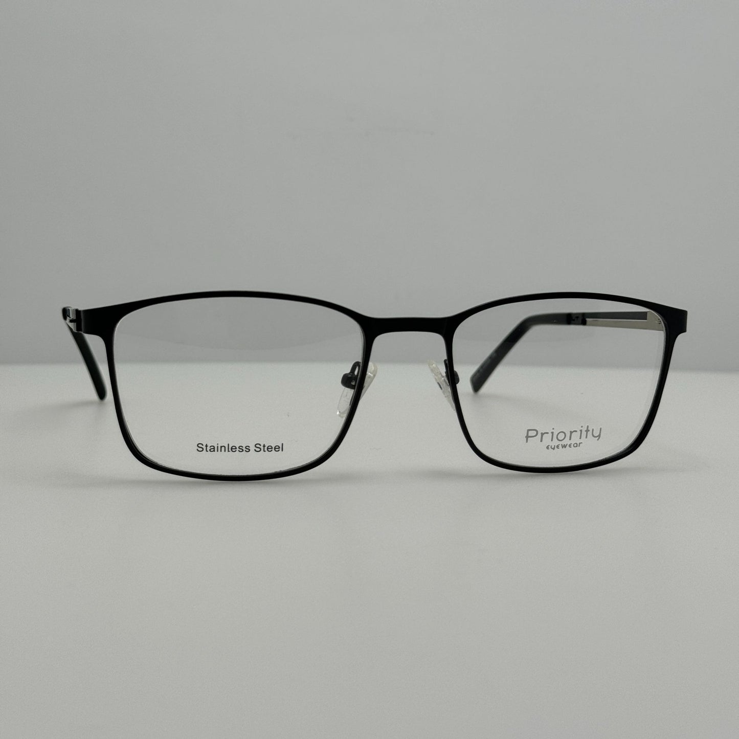 Priority Eyewear Eyeglasses Eye Glasses Frames Samson C-1 Black 57-19-145