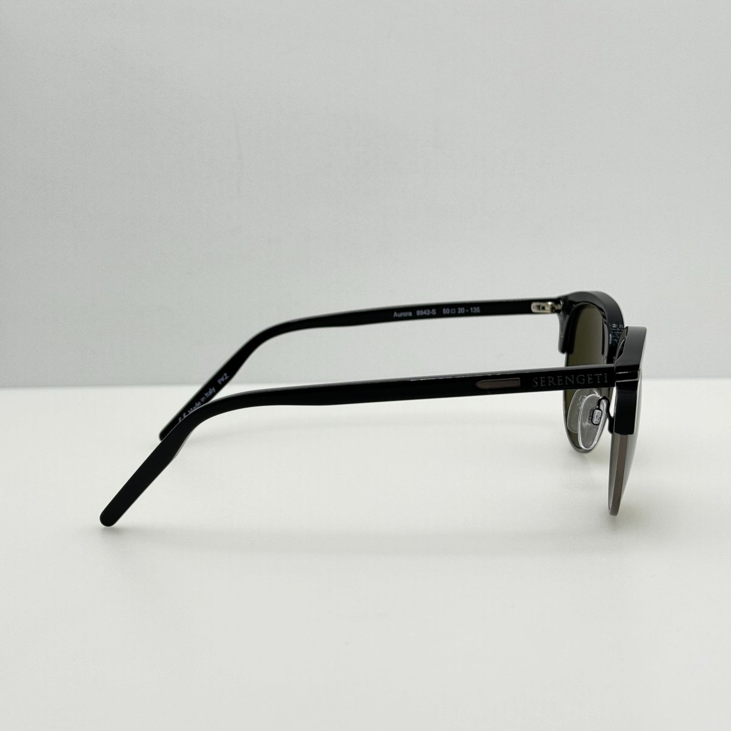 Serengeti Sunglasses 8942-S Aurora 50-20-135 Polarized Shiny Black Dark Gun